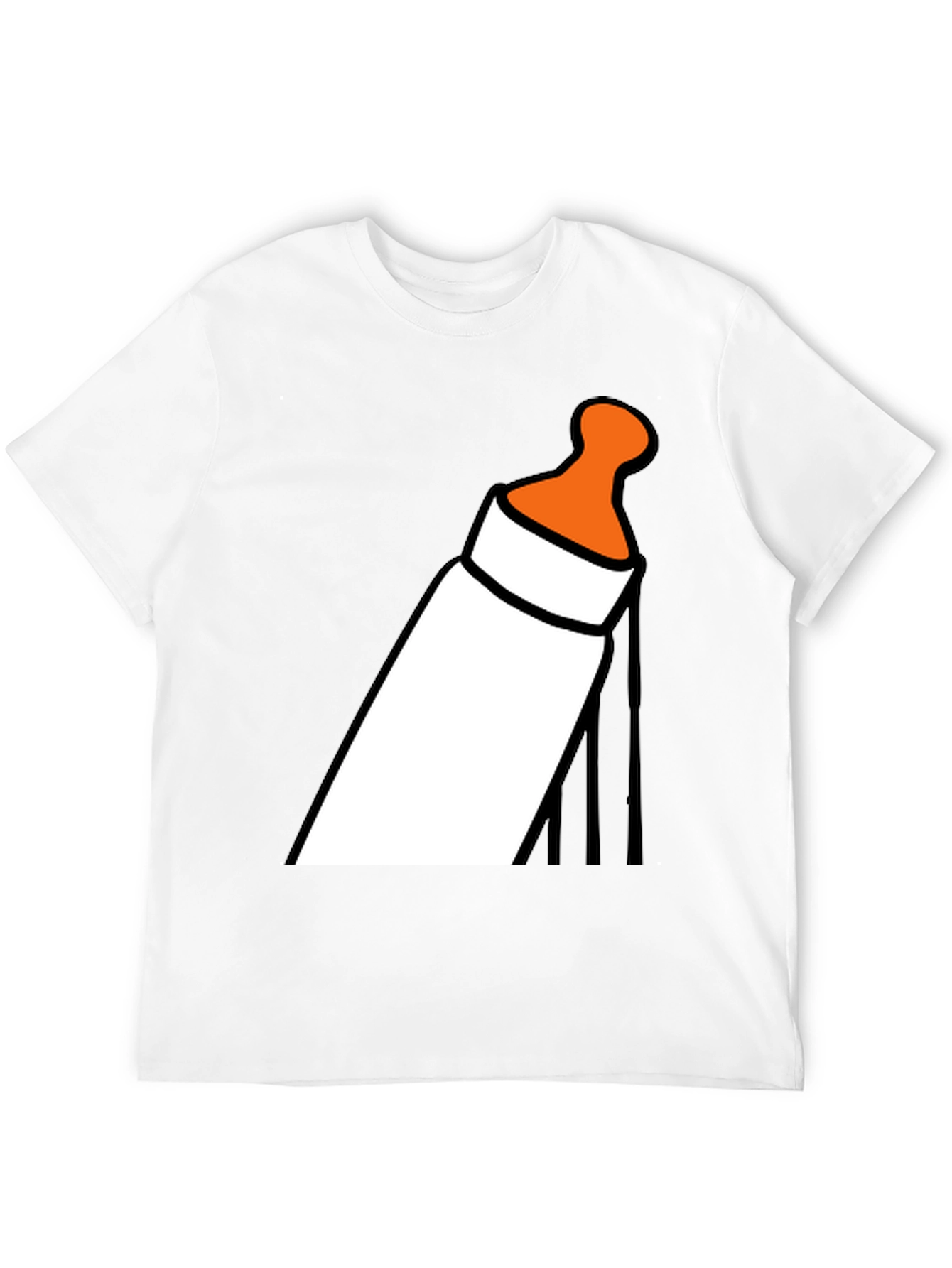 Black Baby Bottle Graphic T-Shirt - Funny Novelty Tee view 12