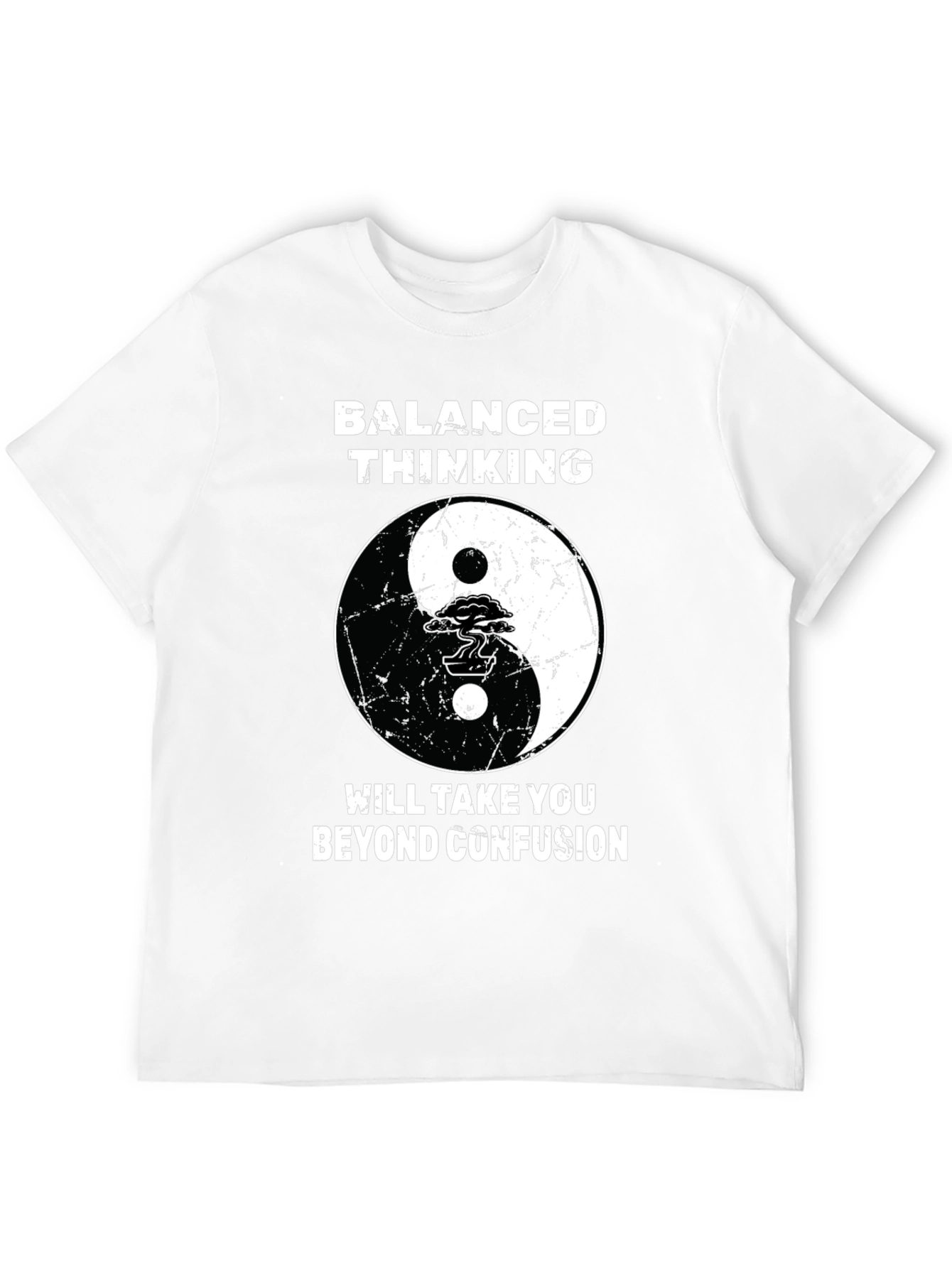 Black Balanced Thinking Yin Yang T-Shirt view 12