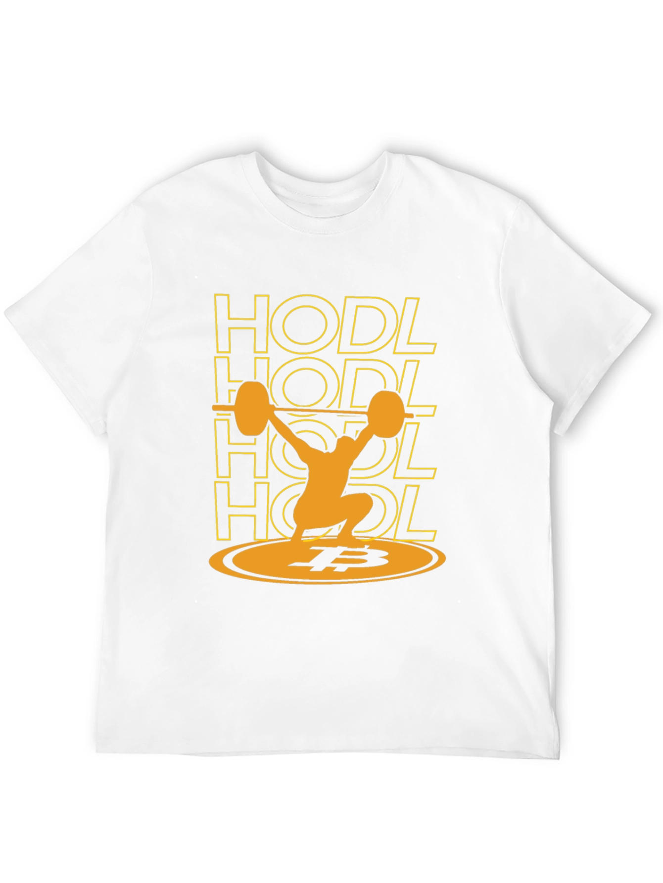 Black HODL Bitcoin Weightlifting Black T-Shirt view 12