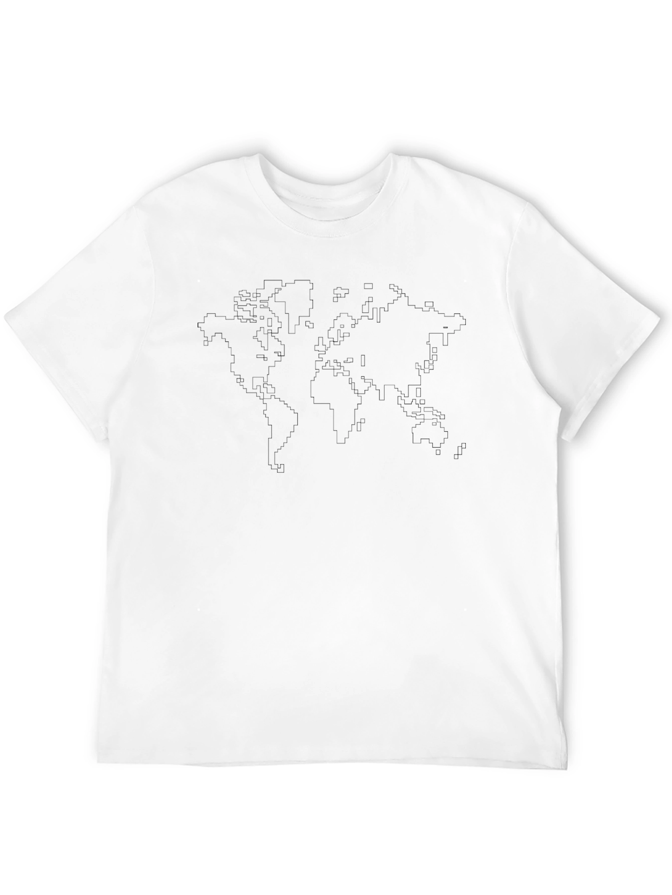 Black World Map Graphic Tee - Black Crew Neck T-Shirt view 12