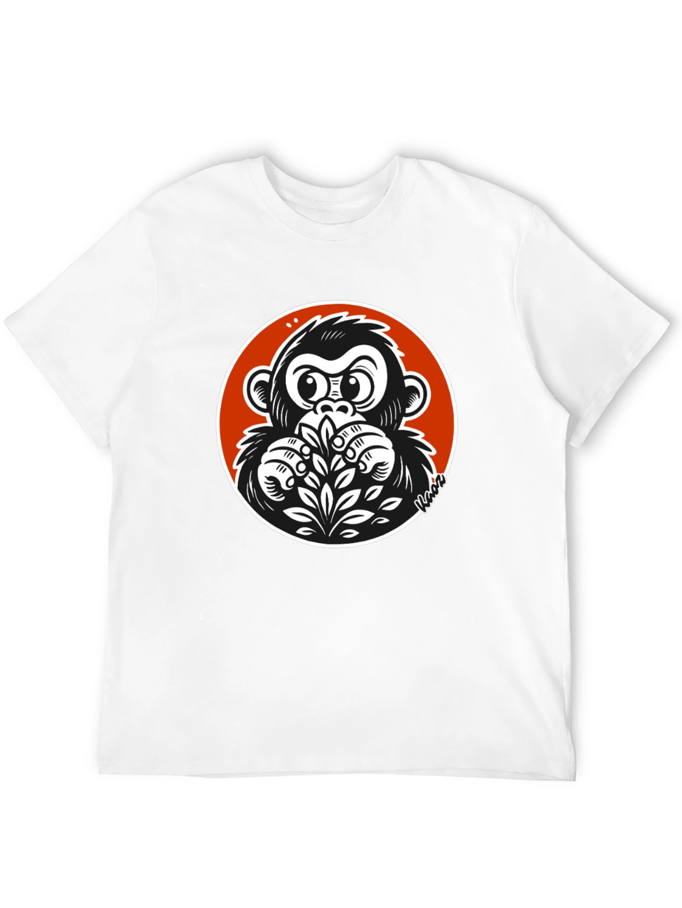 Black Cool Gorilla Graphic Tee - Black Cotton T-Shirt view 12