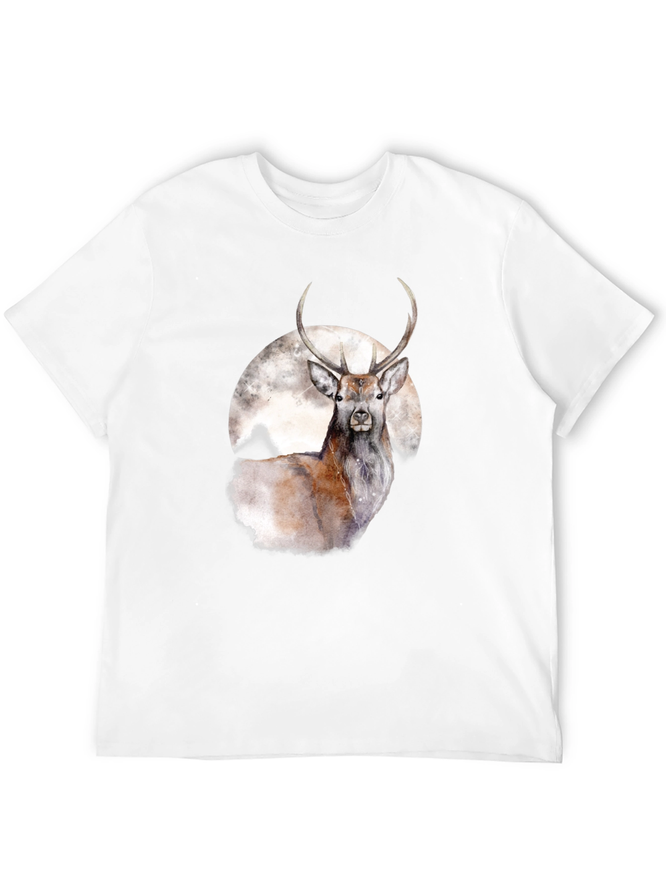Black Deer and Moon Graphic Tee - Stylish Black T-Shirt view 12