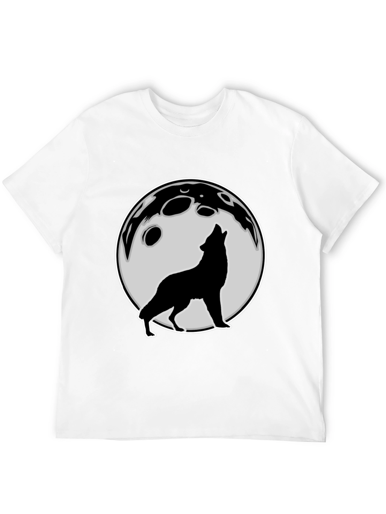 Black Wolf Howling at Moon Graphic Tee - Black view 12