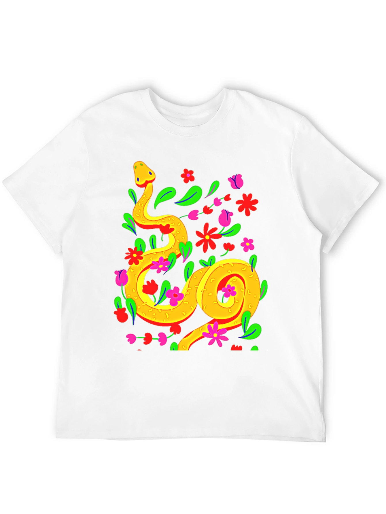 Black Floral Snake Graphic Tee - Stylish & Unique view 12