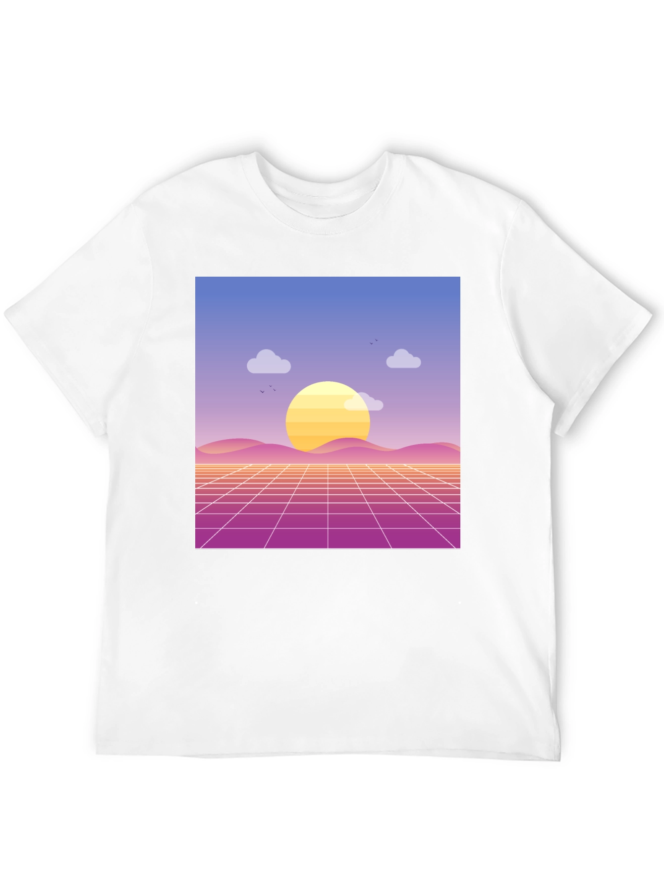 Black Retro Sunset Graphic Tee - Black Cotton Blend view 12