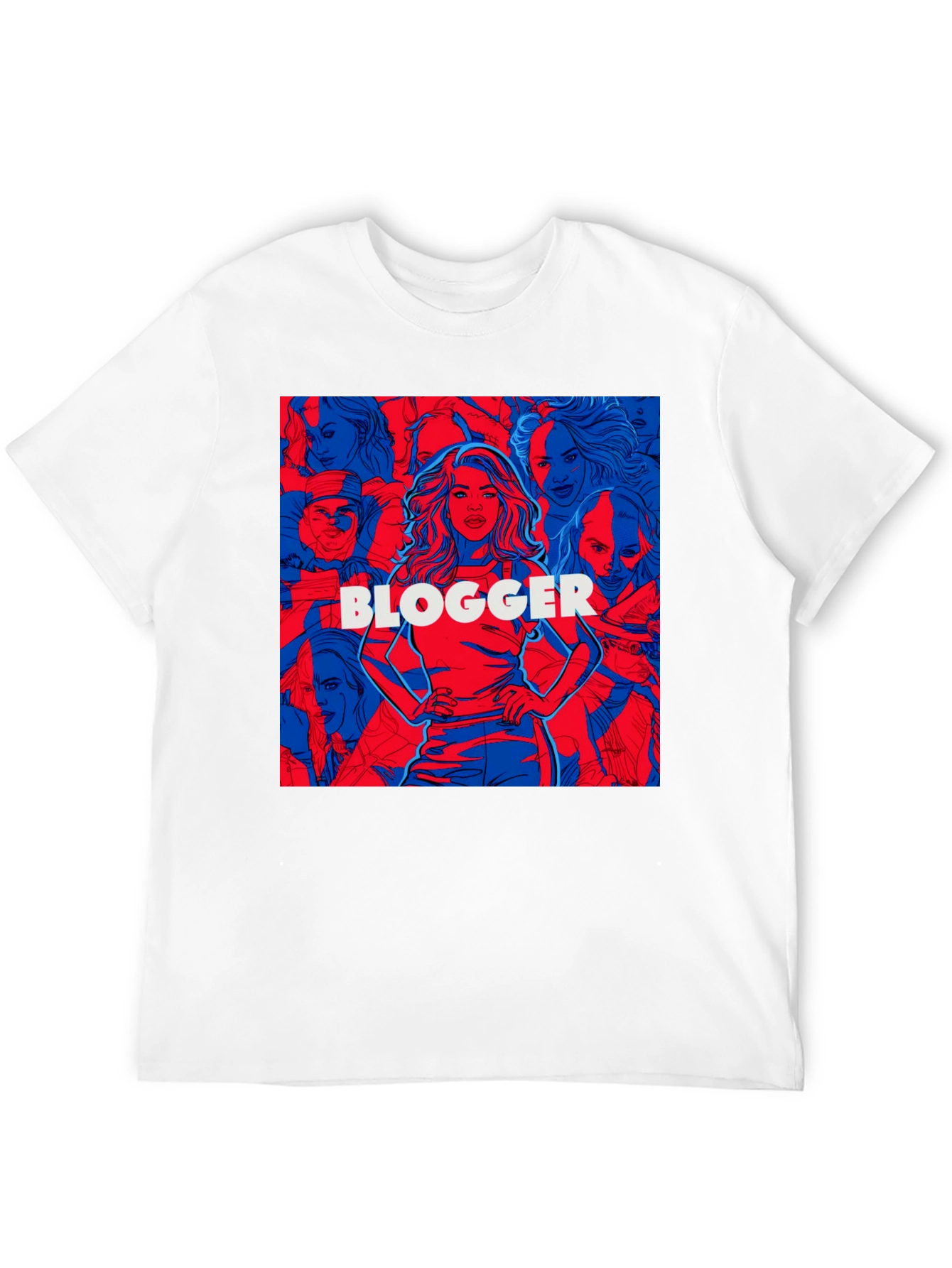 Black Blogger Graphic Print Crew Neck T-Shirt view 12