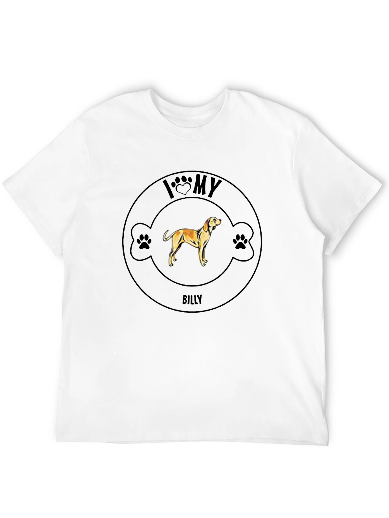 Black I Love My Billy Dog T-Shirt view 12