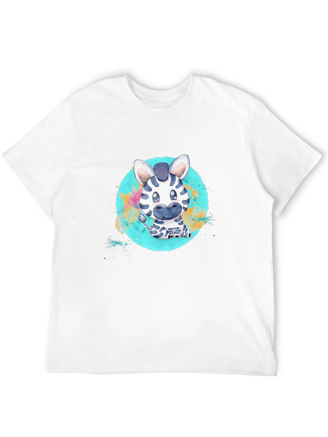 Black Cute Zebra Graphic Black T-Shirt view 12