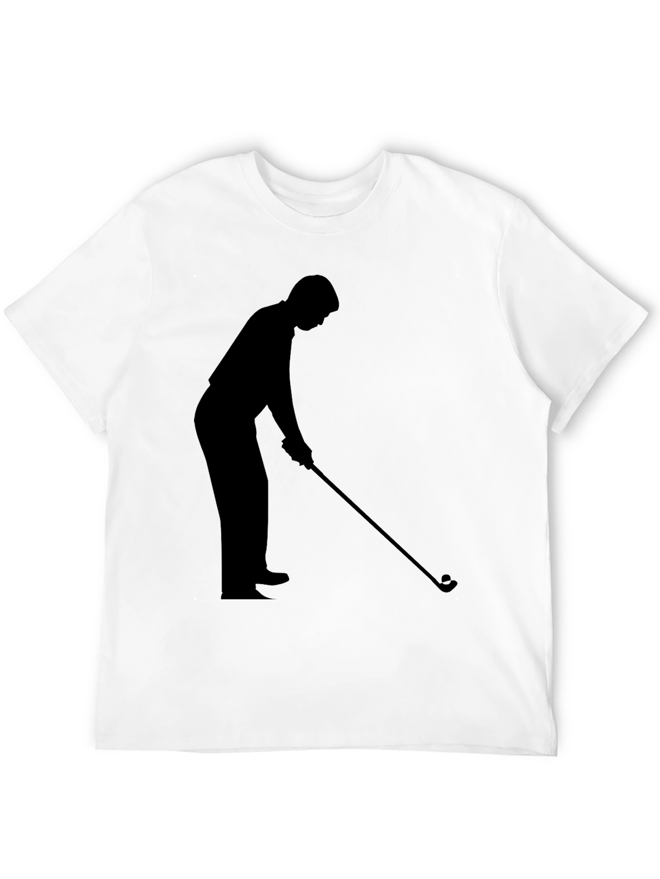 Black Golfer Silhouette Black T-Shirt view 12