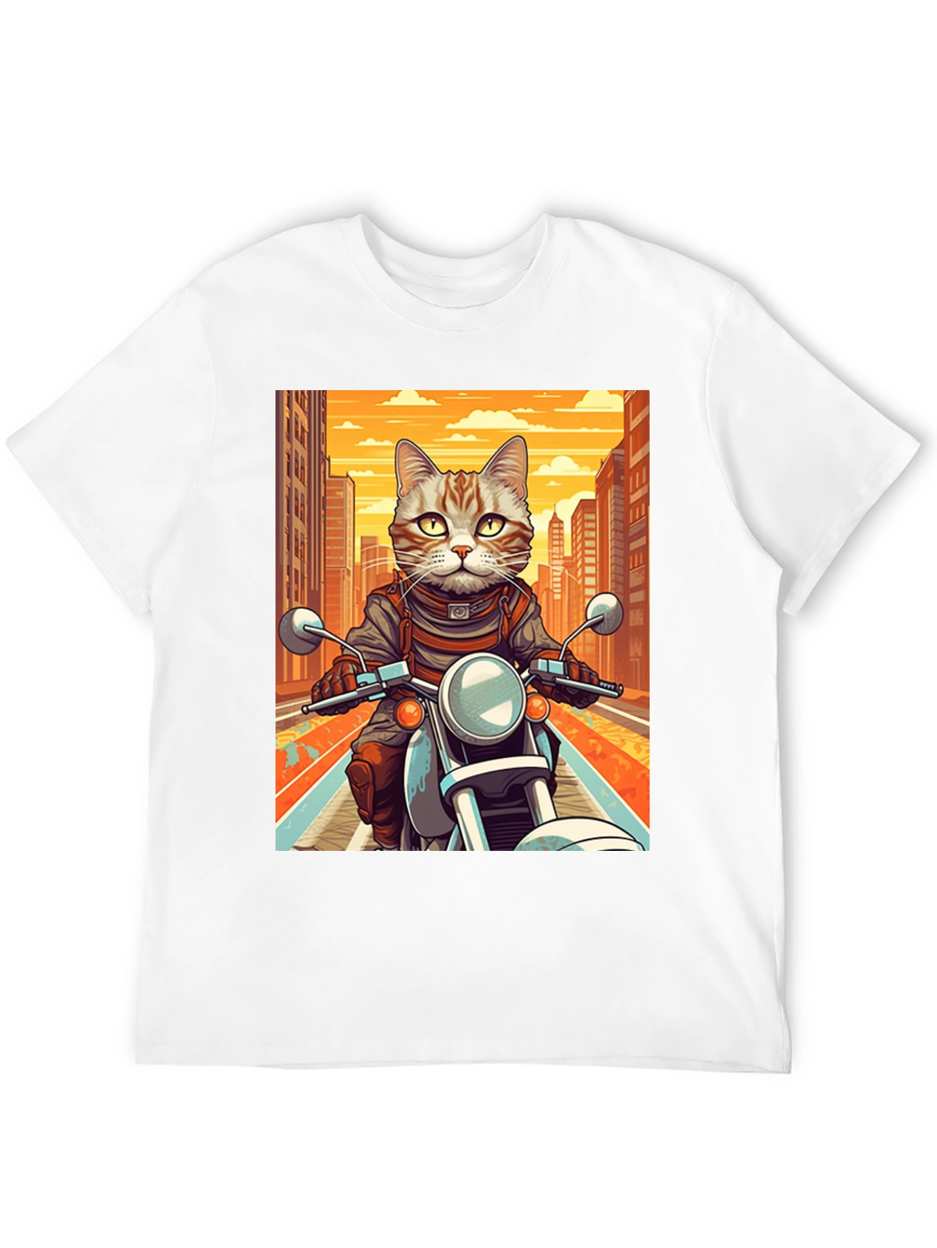 Black Cat on Motorcycle Graphic Tee view 12