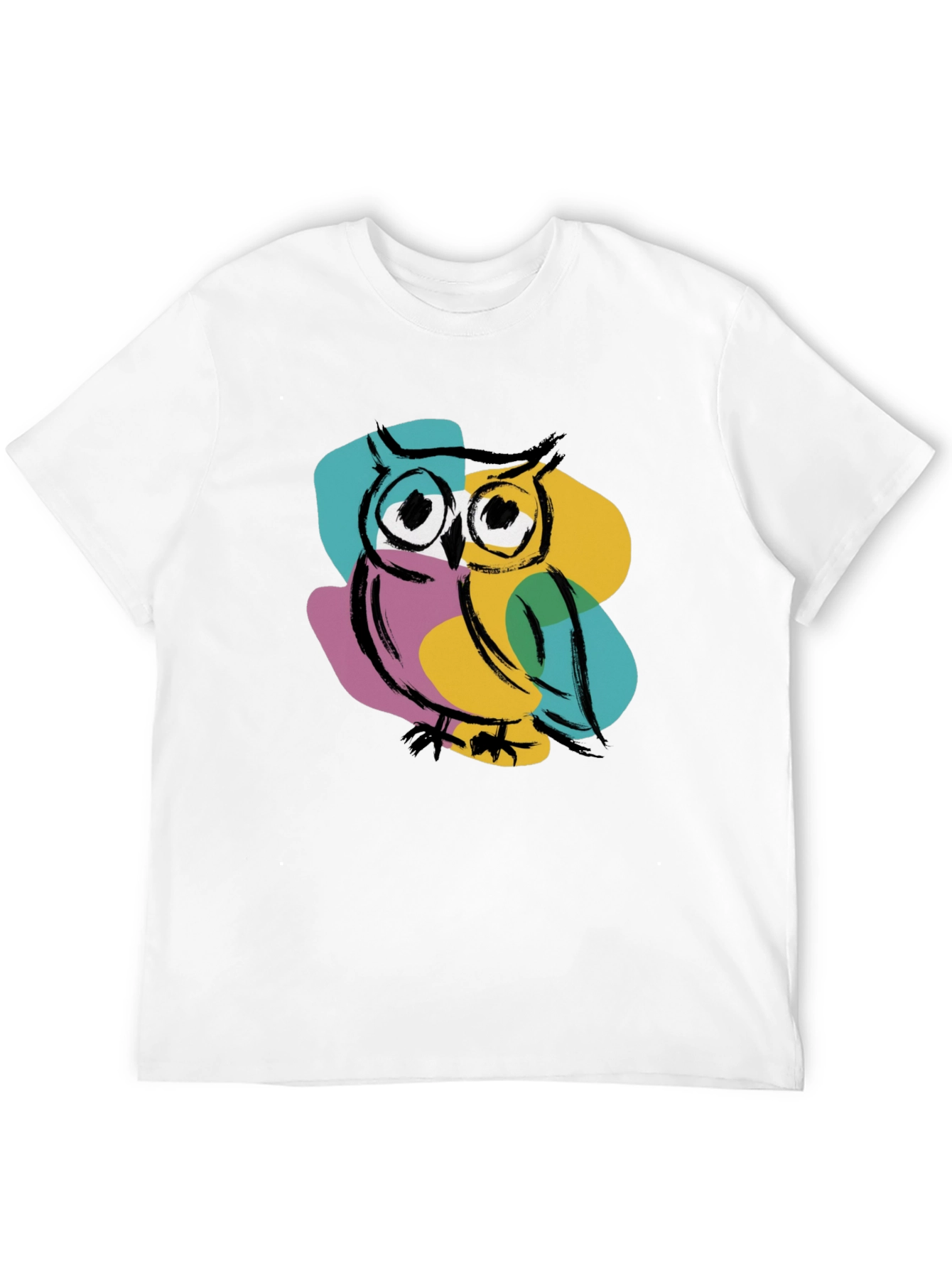 Black Cool Owl Graphic Print T-Shirt - Black view 12