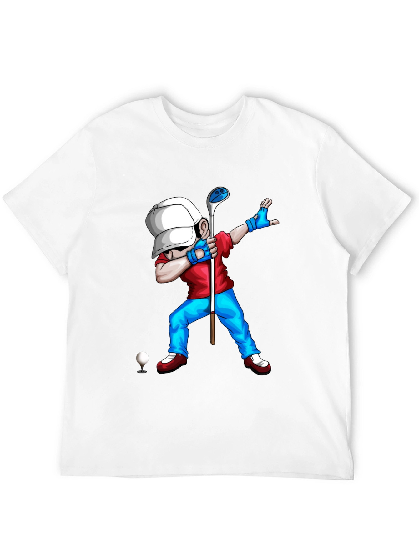 Black Golf Dabbing Cartoon Graphic Tee view 12