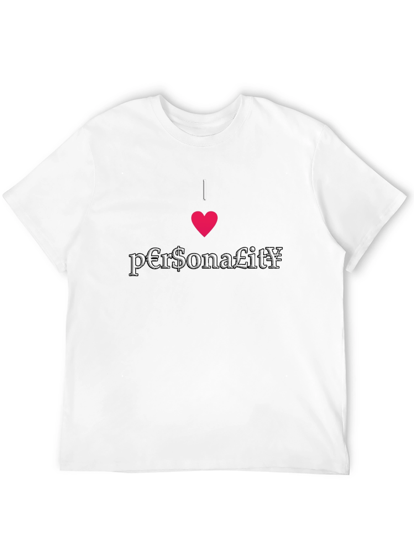 Black I Love Personality T-Shirt - Unique Design view 12