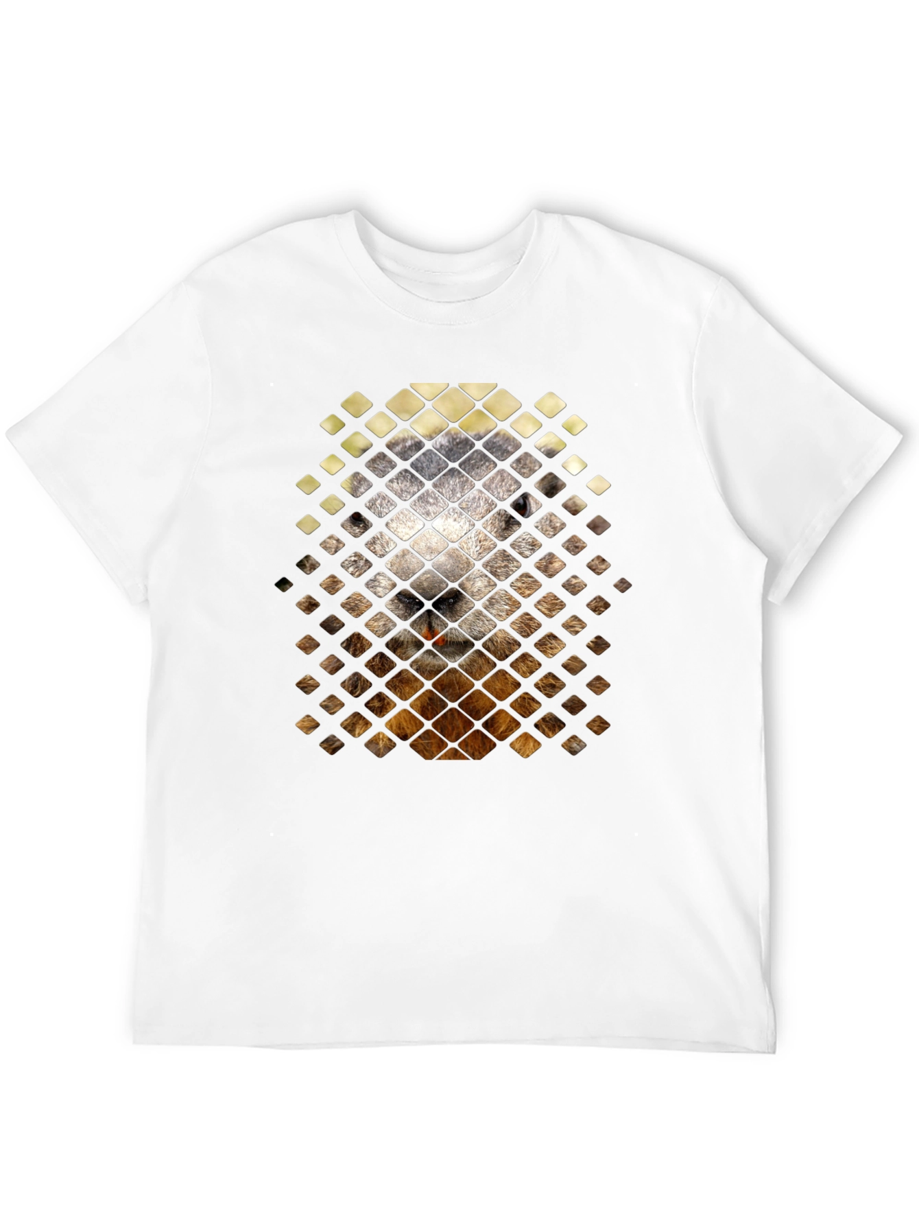 Black Groundhog Grid Tee - Unique Animal Graphic T-Shirt view 12