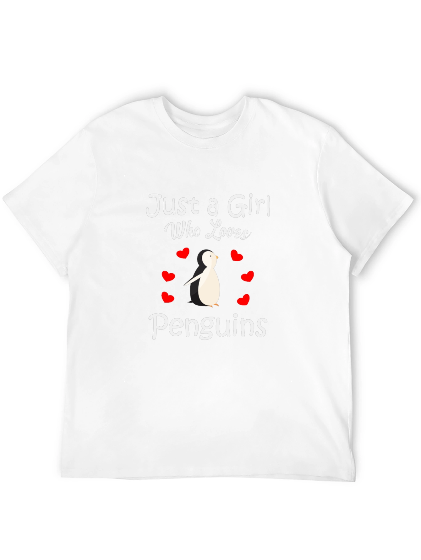 Black Just a Girl Who Loves Penguins T-Shirt view 12