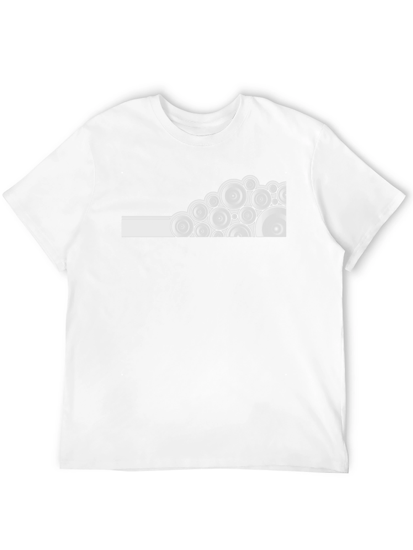 Black Modern Geometric Circles Black T-Shirt view 12