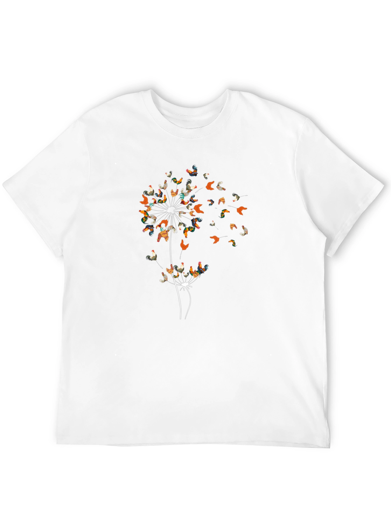 Black Dandelion Chicken T-Shirt - Unique Graphic Tee view 12