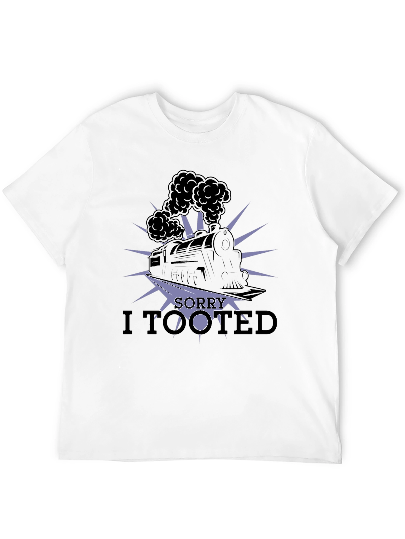 Black Funny "Sorry I Tooted" Train T-Shirt view 12