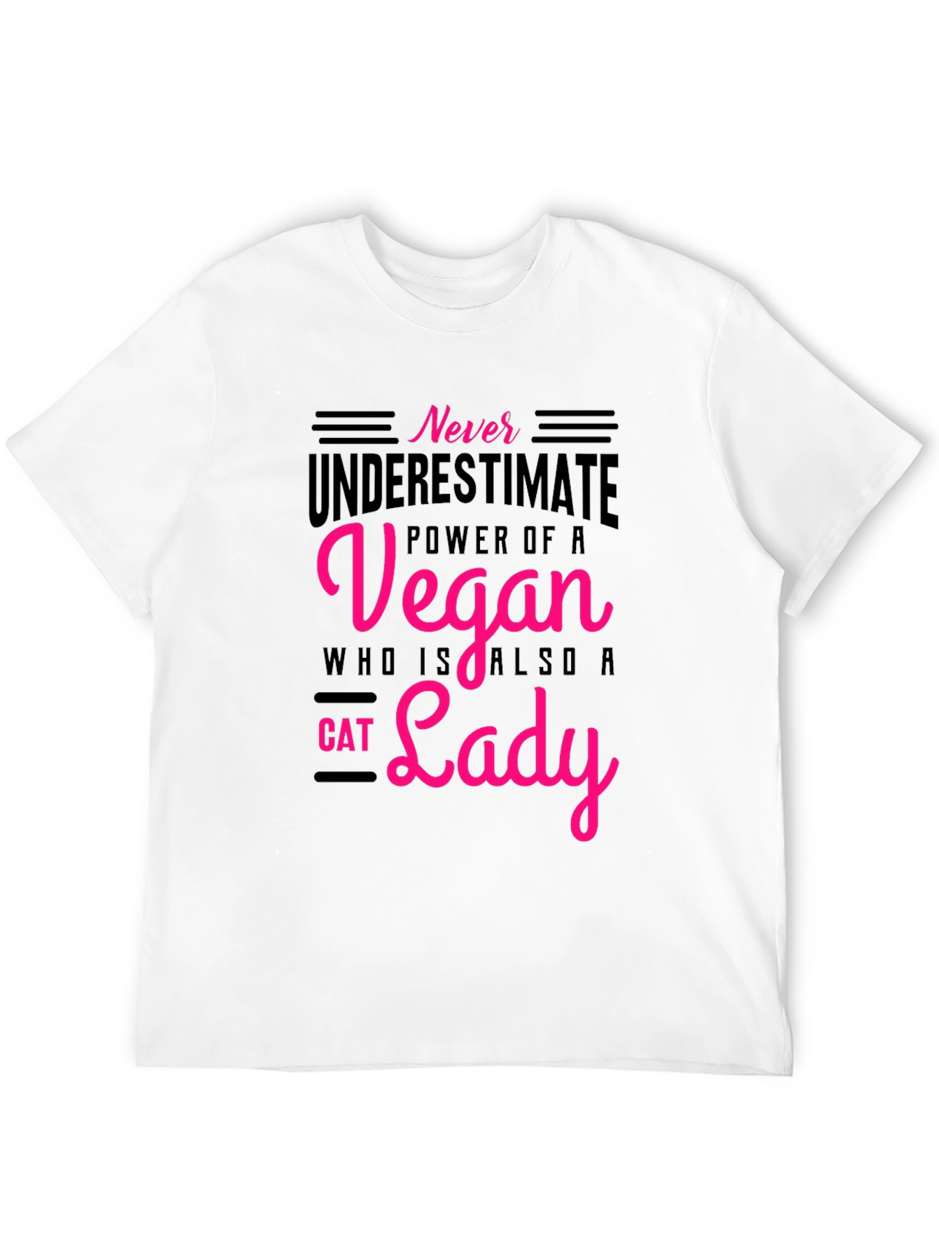 Black Vegan Cat Lady T-Shirt: Never Underestimate the Power! view 12