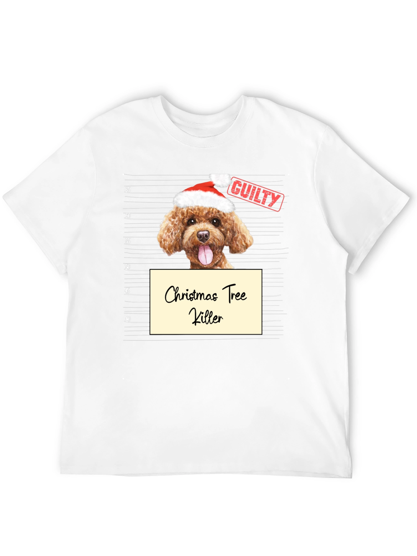 Christmas Tree Killer Dog Mugshot Graphic T-Shirt - 12