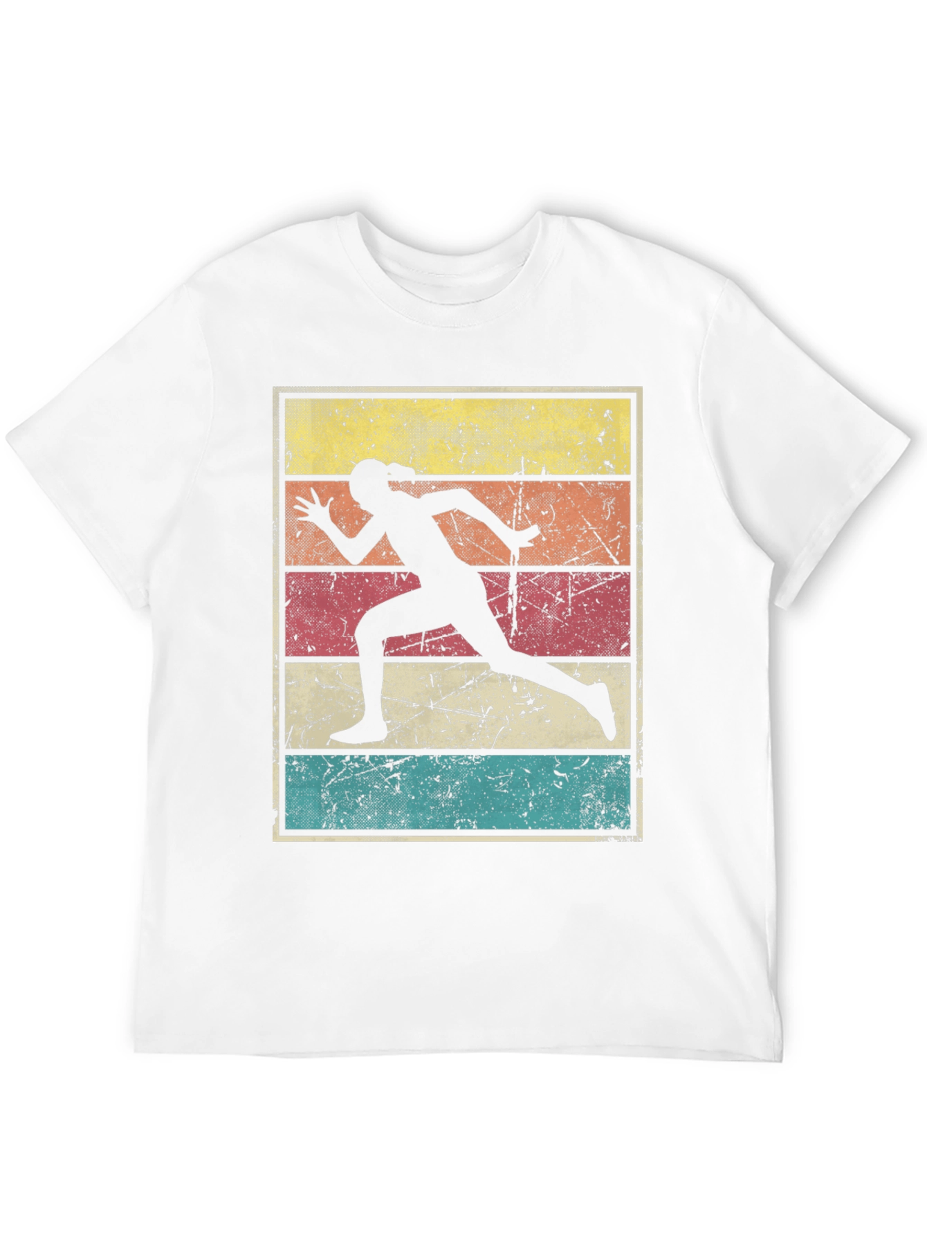 Black Retro Runner T-Shirt | Vintage Style Athletics Tee view 12