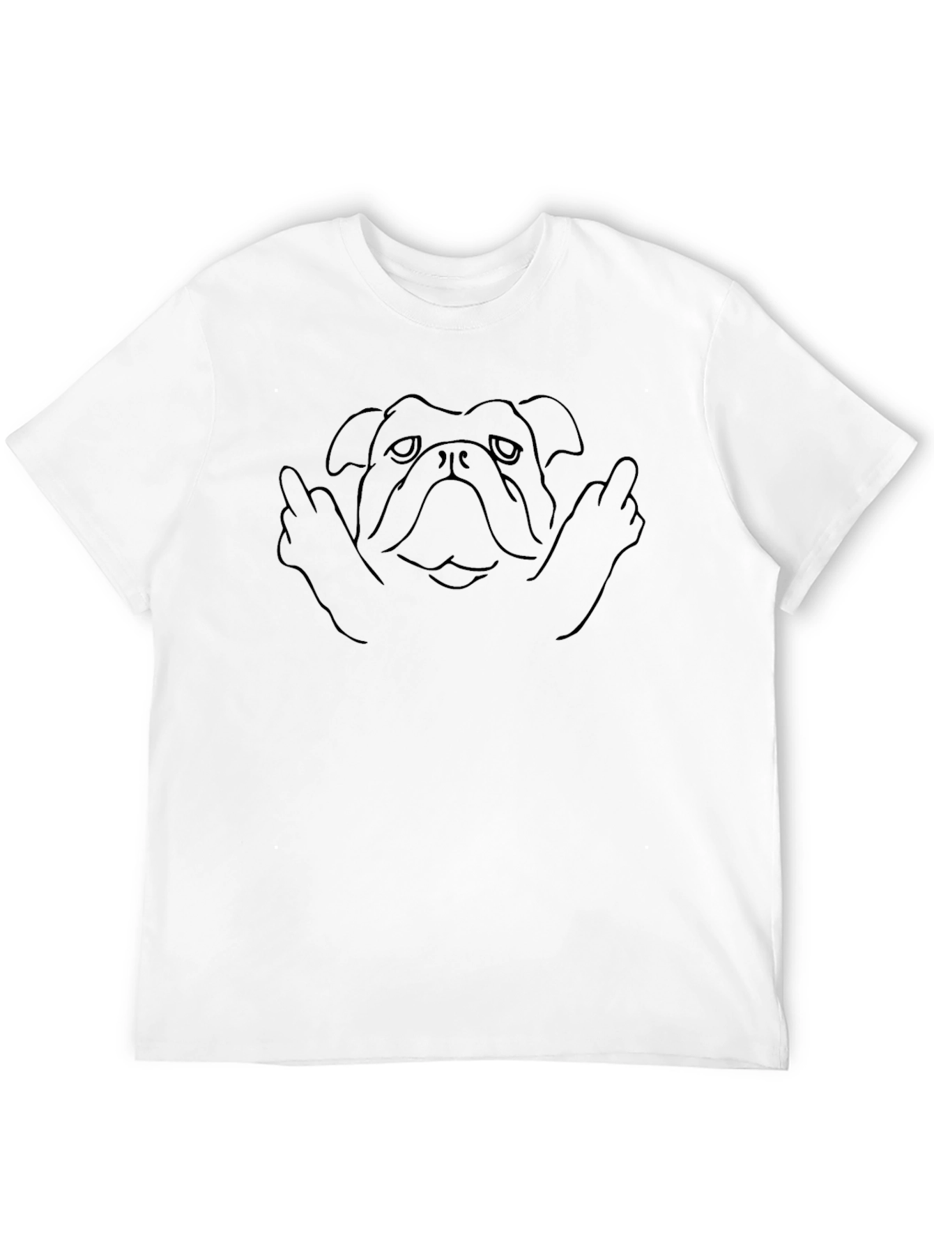 Black Bulldog Middle Finger T-Shirt - Funny Dog Tee view 12