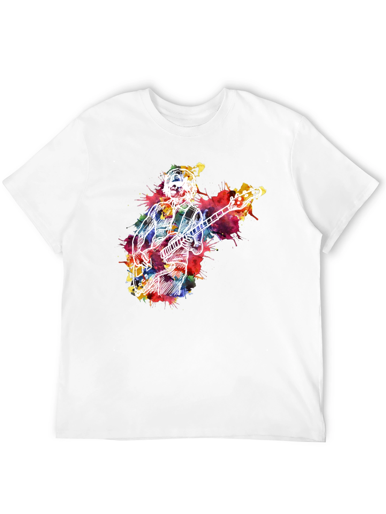 Black Musician Watercolor Graphic T-Shirt - Black view 12