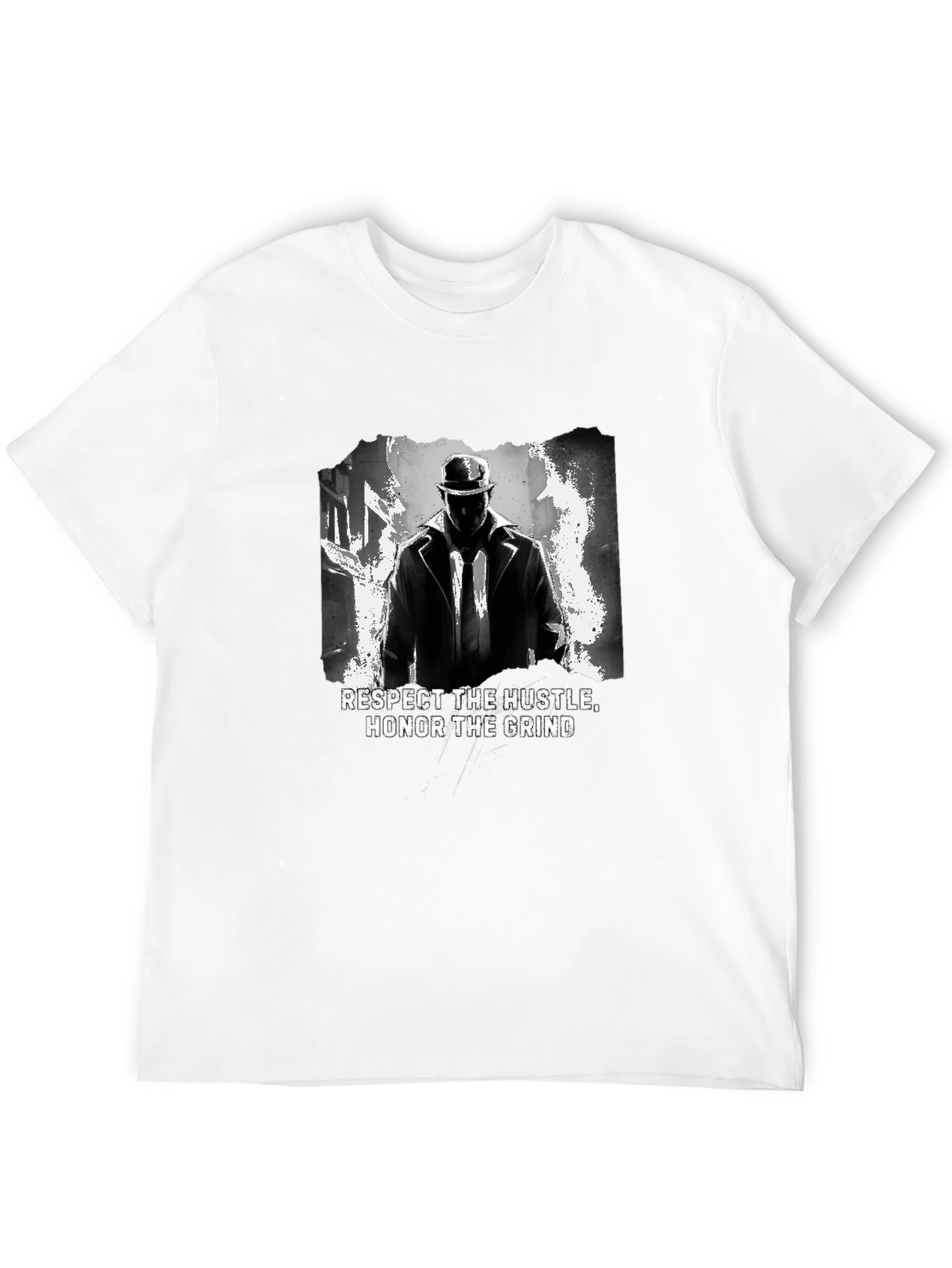 Black Respect the Hustle Honor Grind Black Graphic Tee view 12