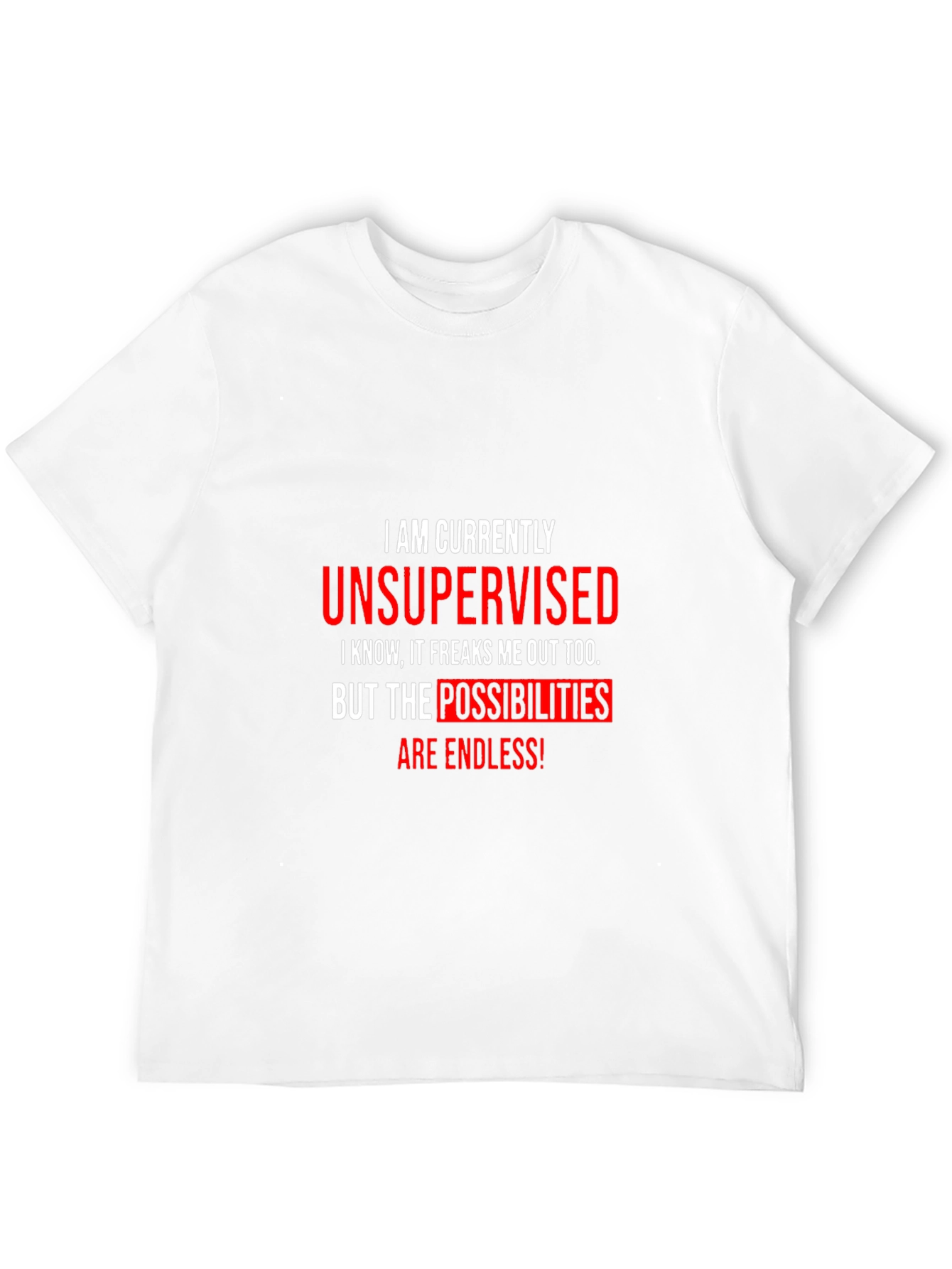 Black Unsupervised Funny Graphic T-Shirt view 12