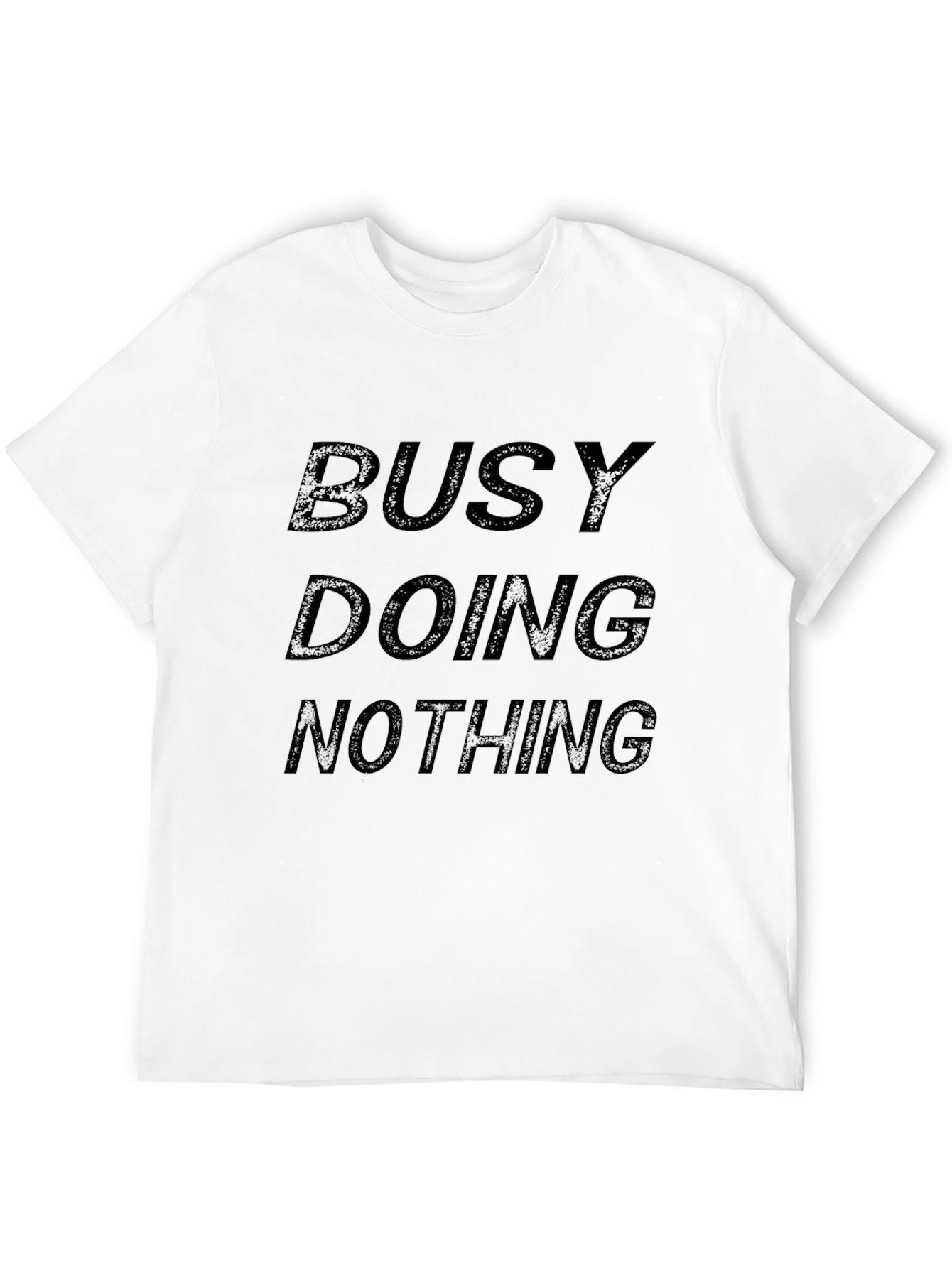 Black Busy Doing Nothing Graphic Tee - Black Casual T-Shirt view 12