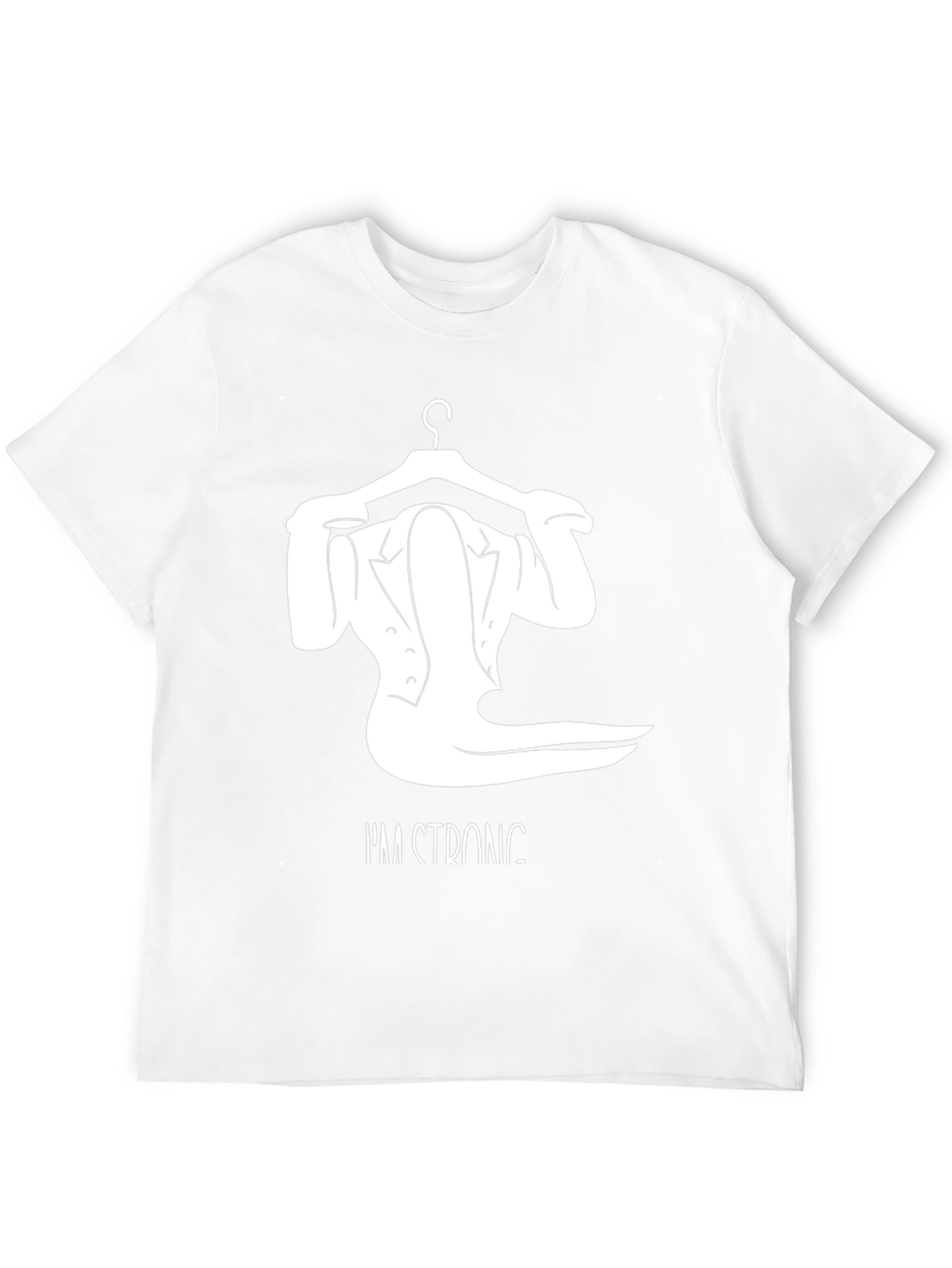 Black I'm Strong T-Shirt, Unique Hanger Design view 12