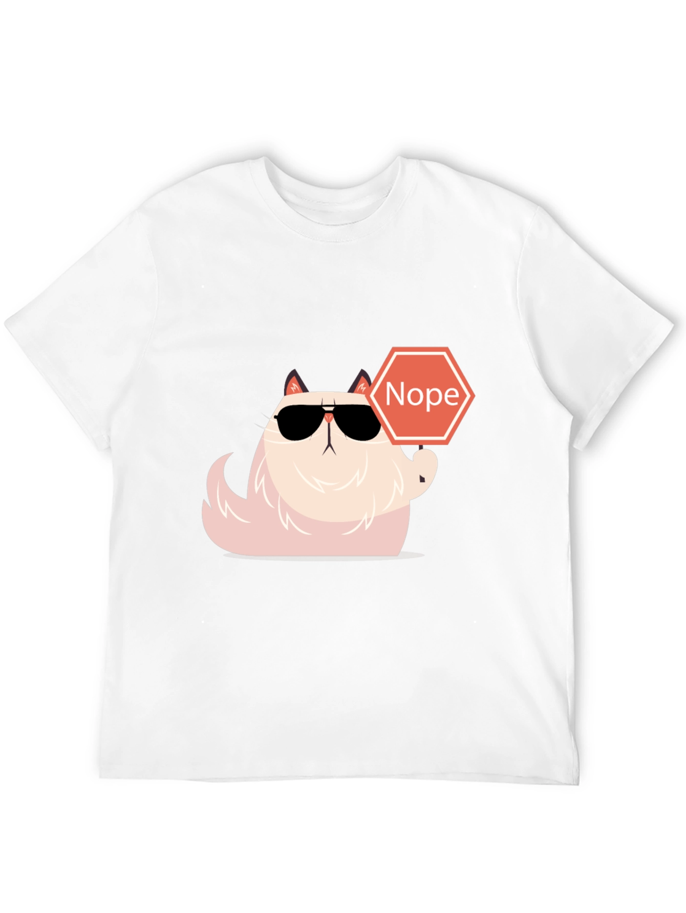 Black Cool Cat Nope T-Shirt - Funny Graphic Tee view 12