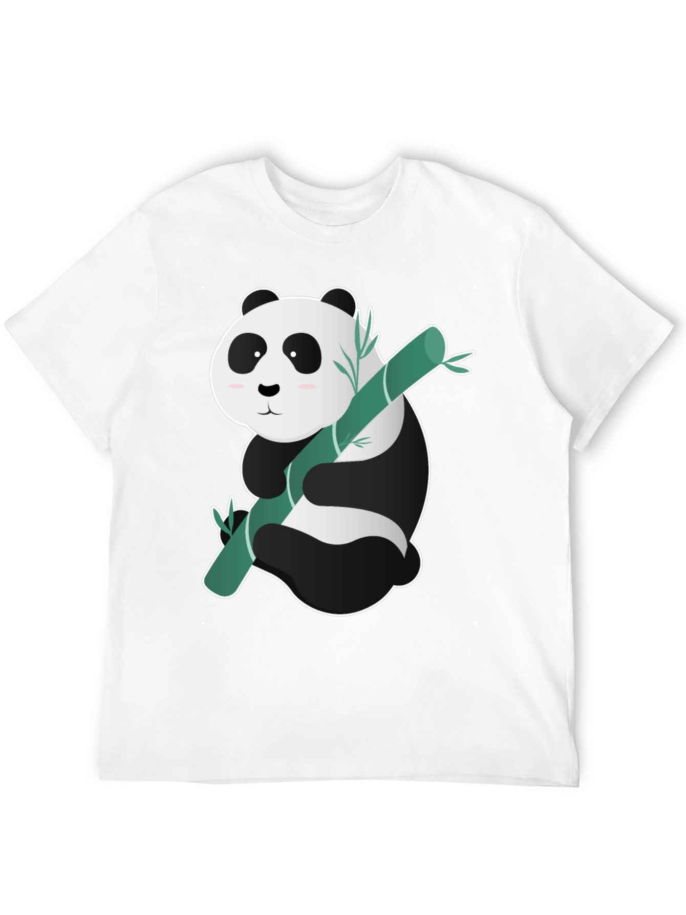 Black Cute Panda Bamboo T-Shirt - Black view 12