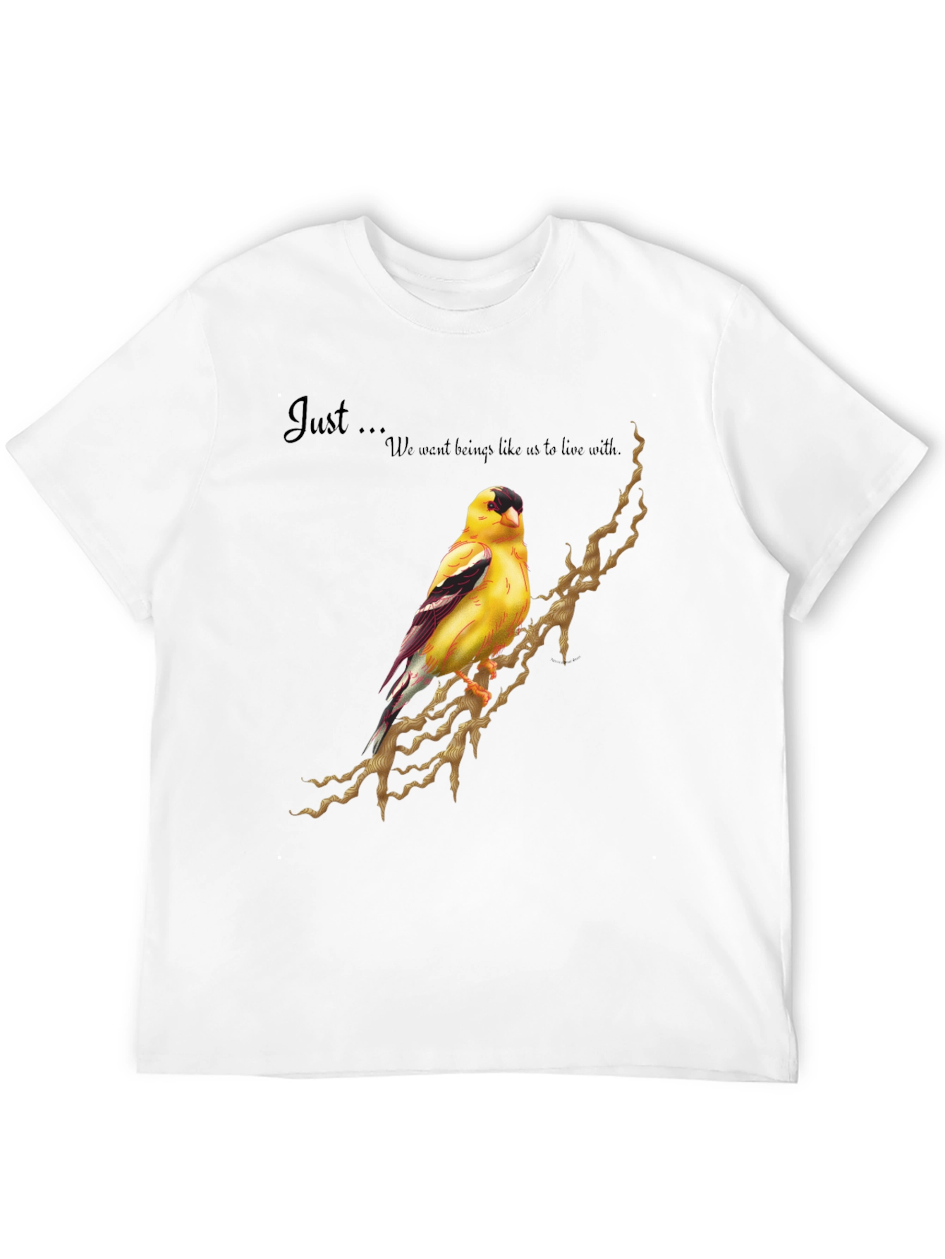 Black Goldfinch Bird Graphic Tee - Unique Design Shirt view 12