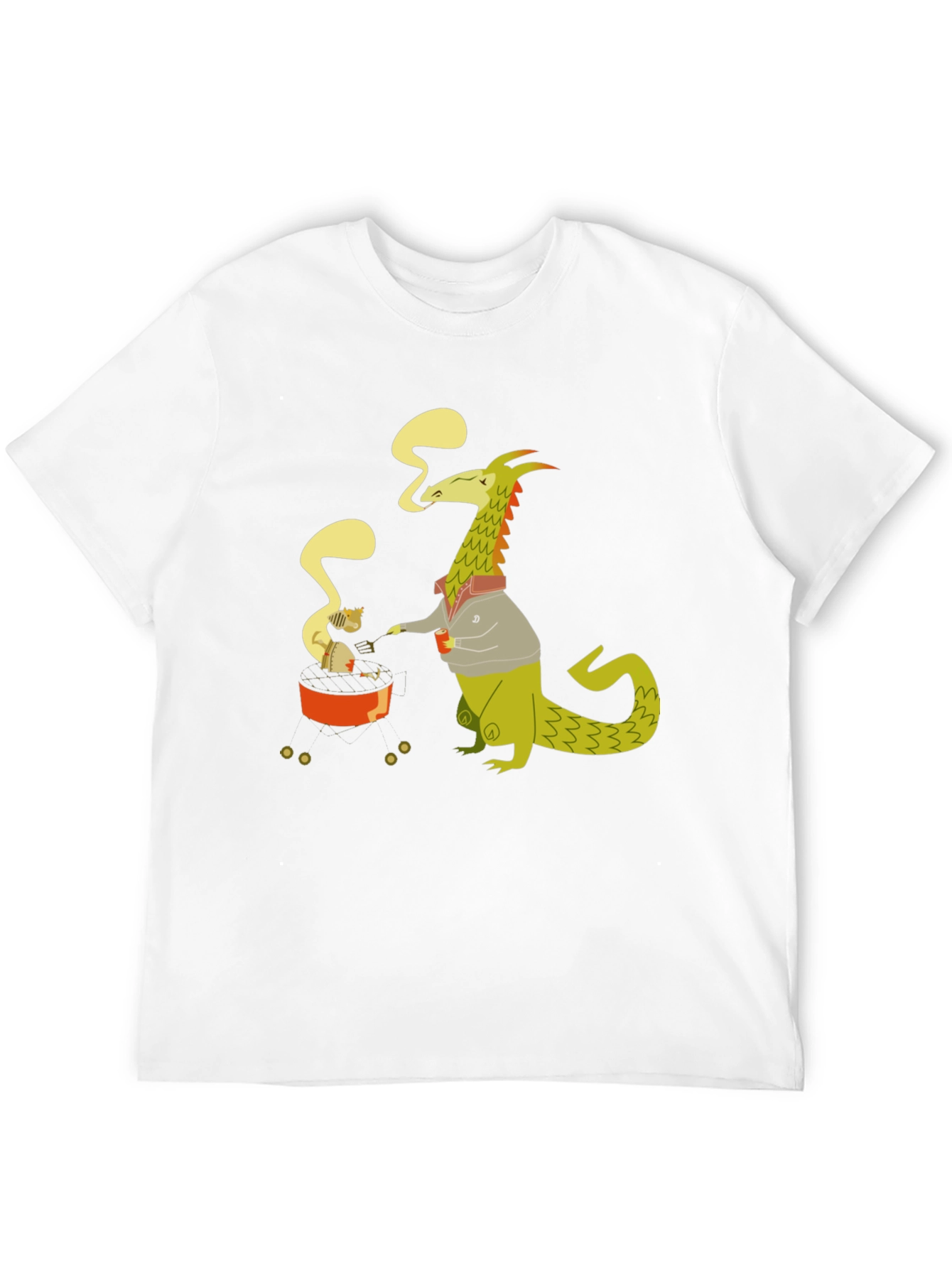 Black Dragon & Cat T-Shirt - Cartoon Graphic Tee view 12