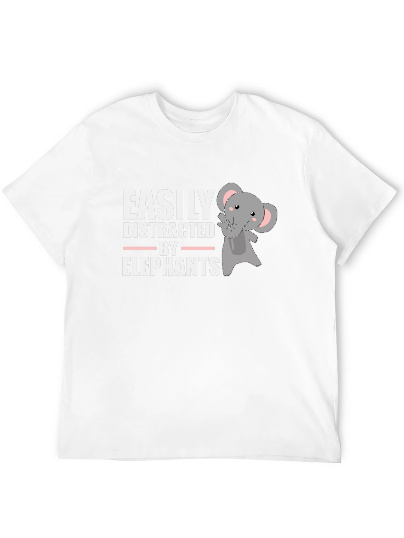 Black Easily Distracted By Elephants T-Shirt view 12