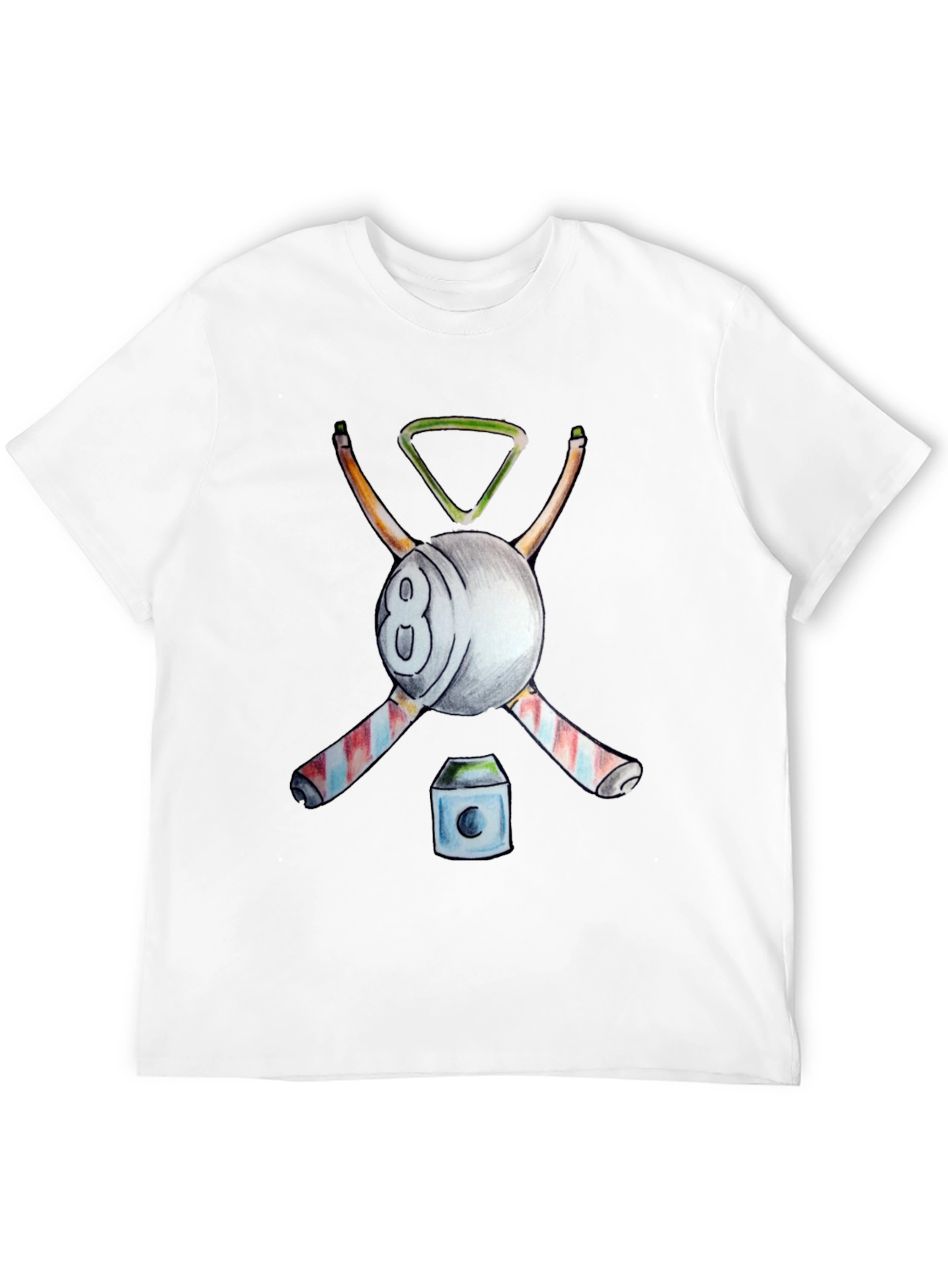 Black Cool Billiards Graphic T-Shirt - 8 Ball Design view 12