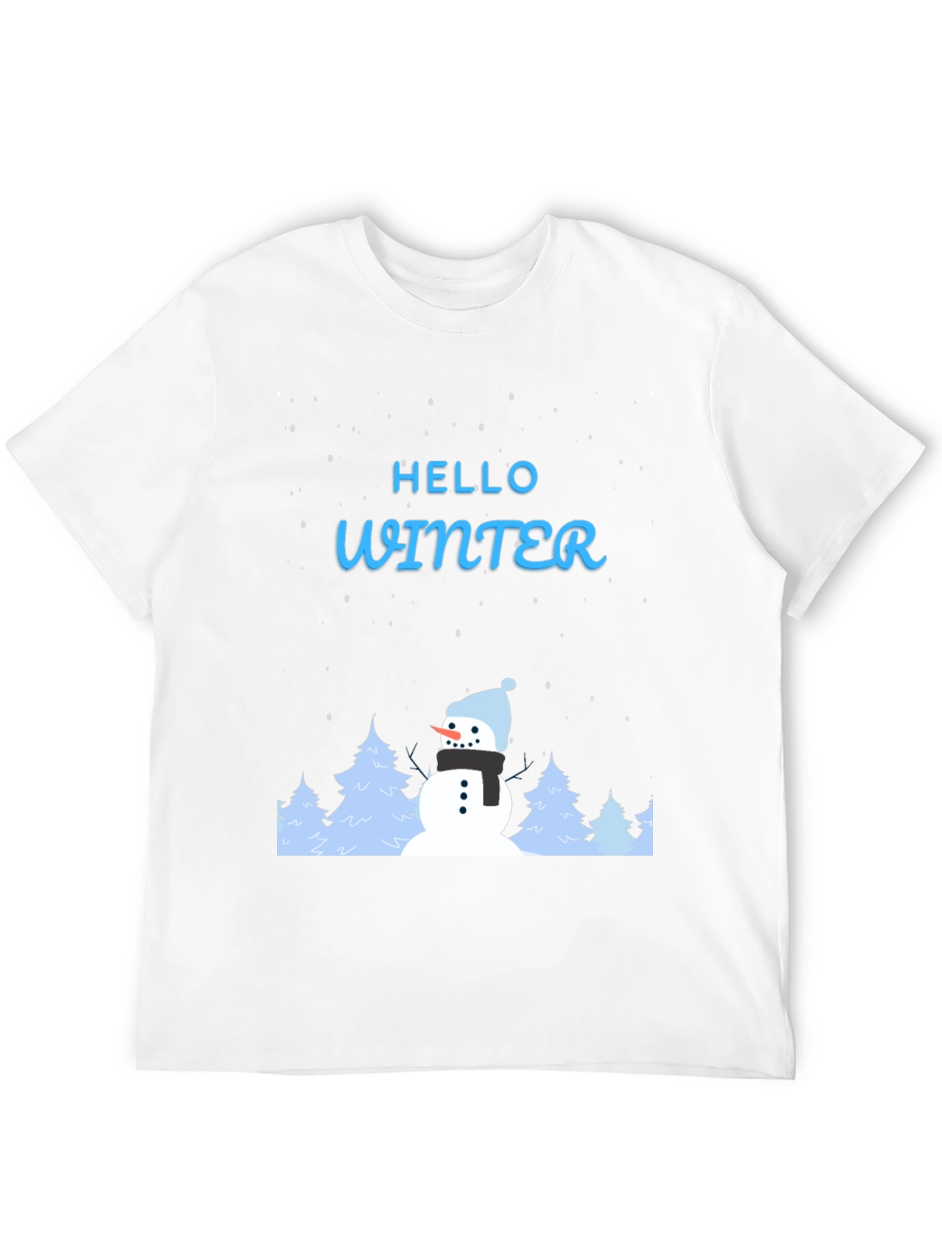 Black Hello Winter Snowman Graphic Tee view 12