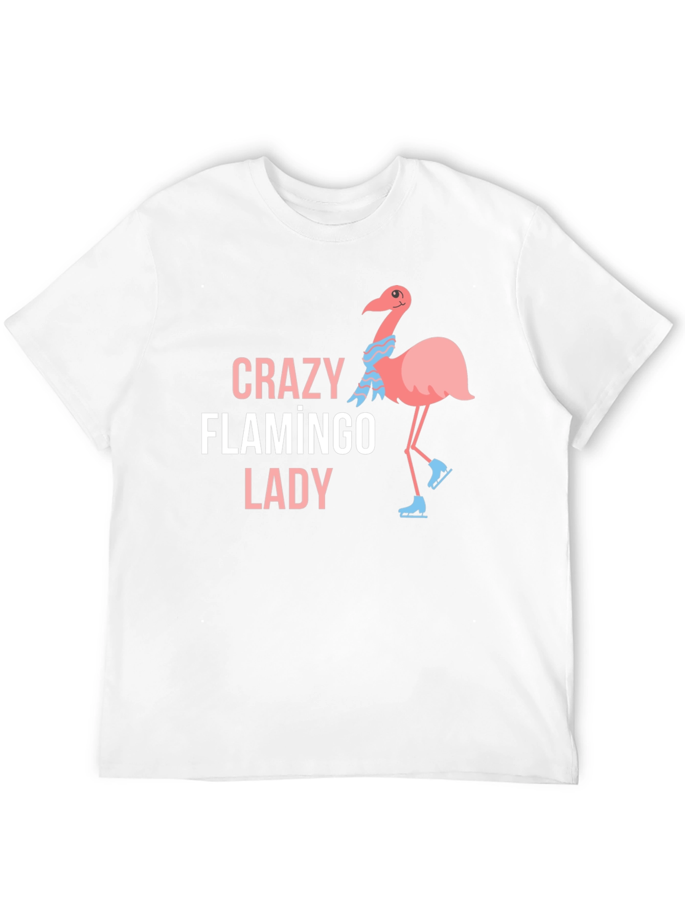Black Crazy Flamingo Lady T-Shirt Black Cotton view 12