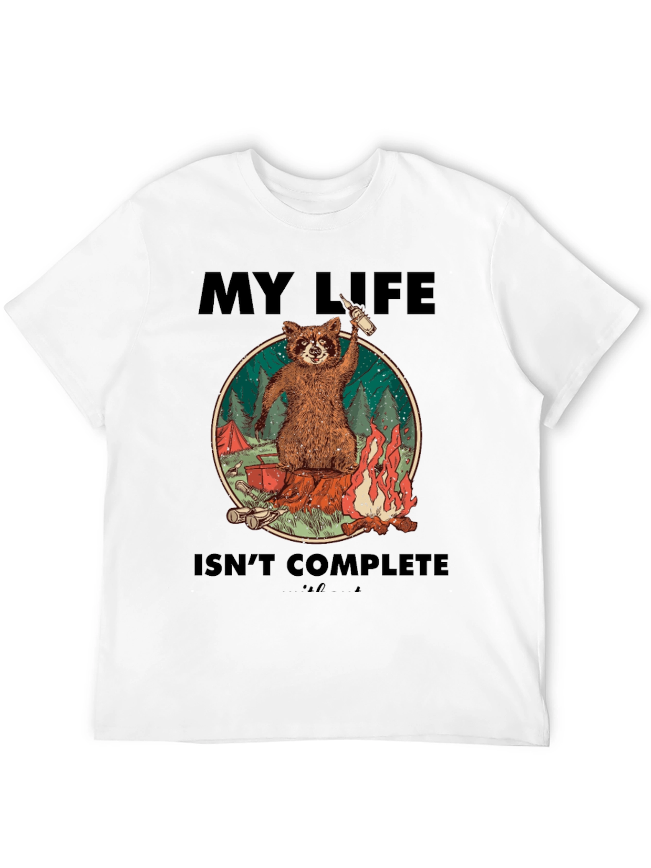 Black Raccoon Camping Graphic Tee - My Life Isn't Complete view 12
