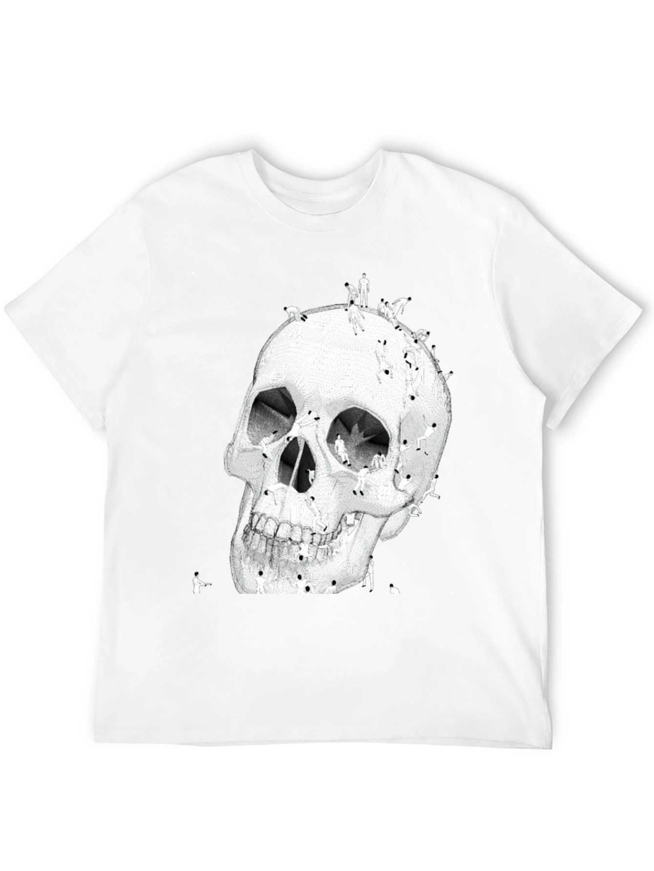 Black Skull Art Graphic T-Shirt - Black view 12