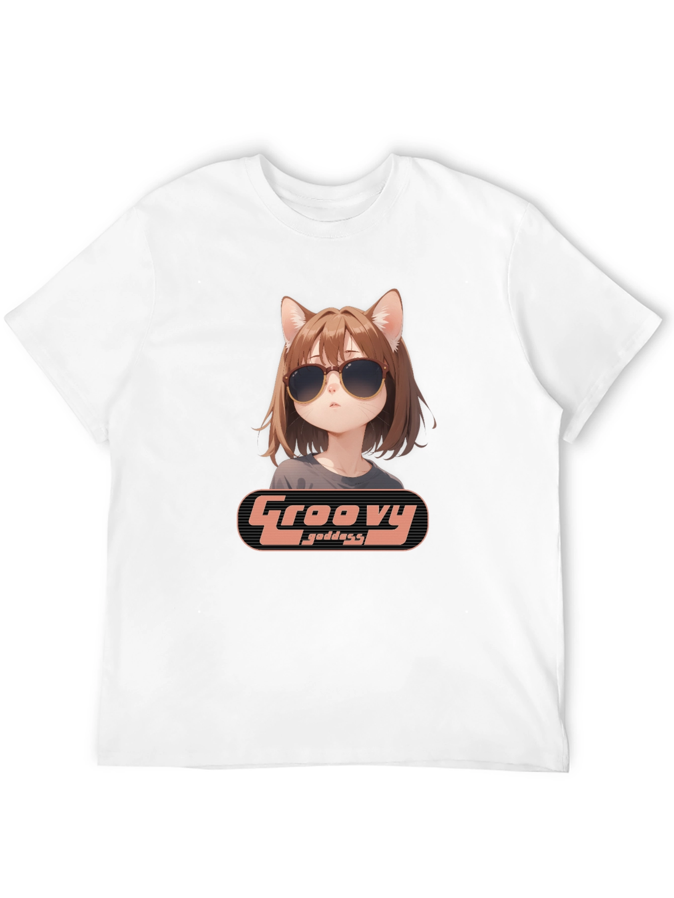 Black Groovy Goddess Anime T-Shirt view 12