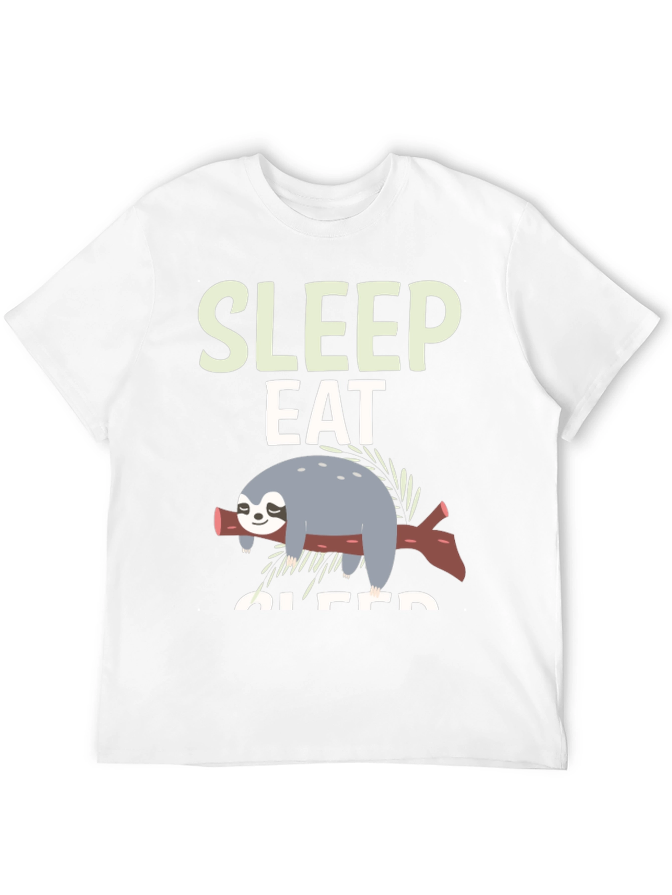 Black Sleep Eat Sloth Tee - Funny Relaxed Graphic T-Shirt view 12
