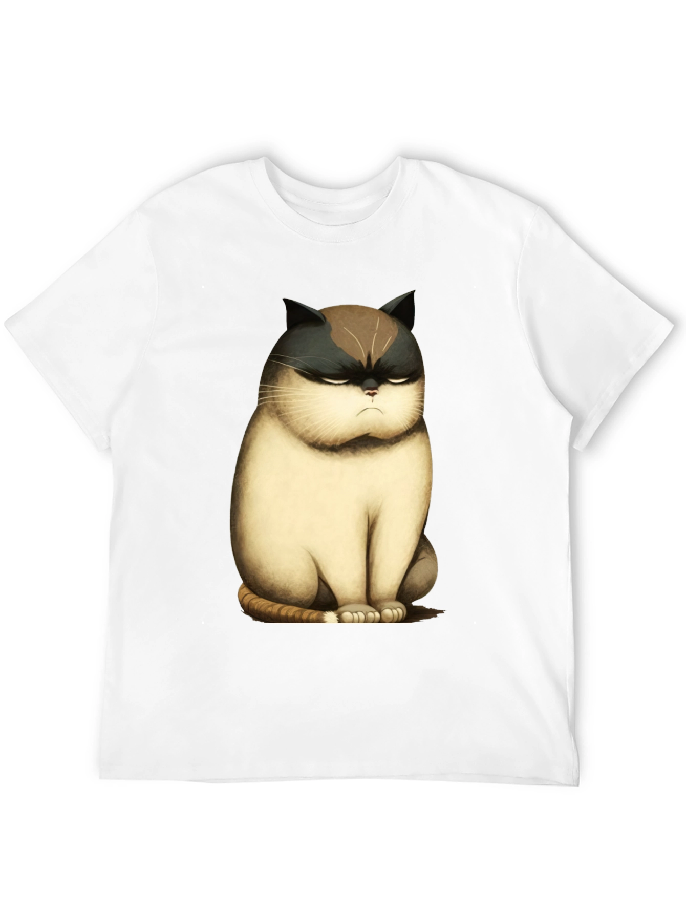 Black Grumpy Cat T-Shirt - Funny Cartoon Cat Tee view 12