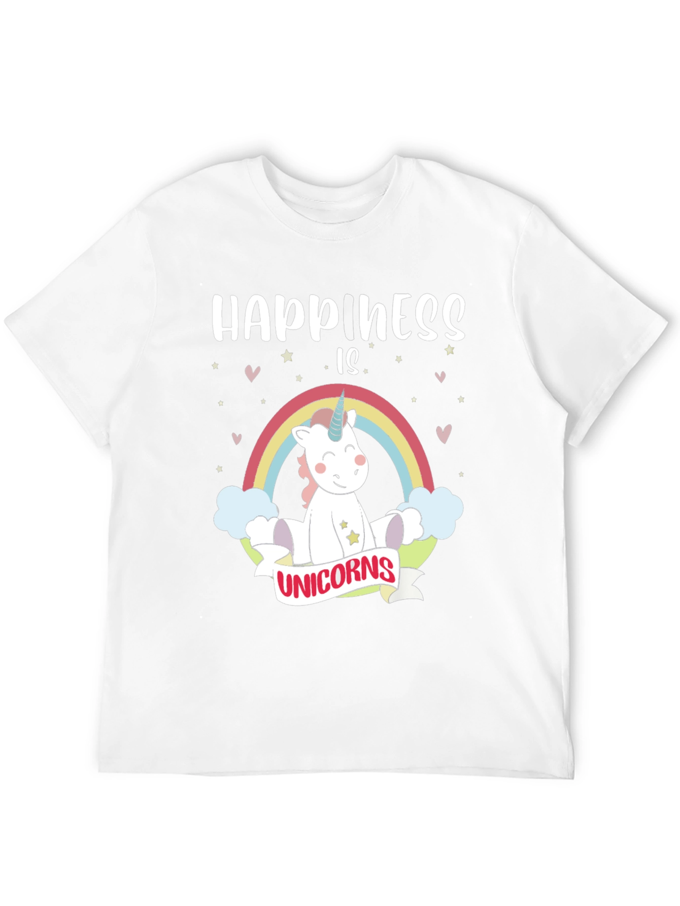 Black Happiness Is Unicorns Graphic T-Shirt view 12