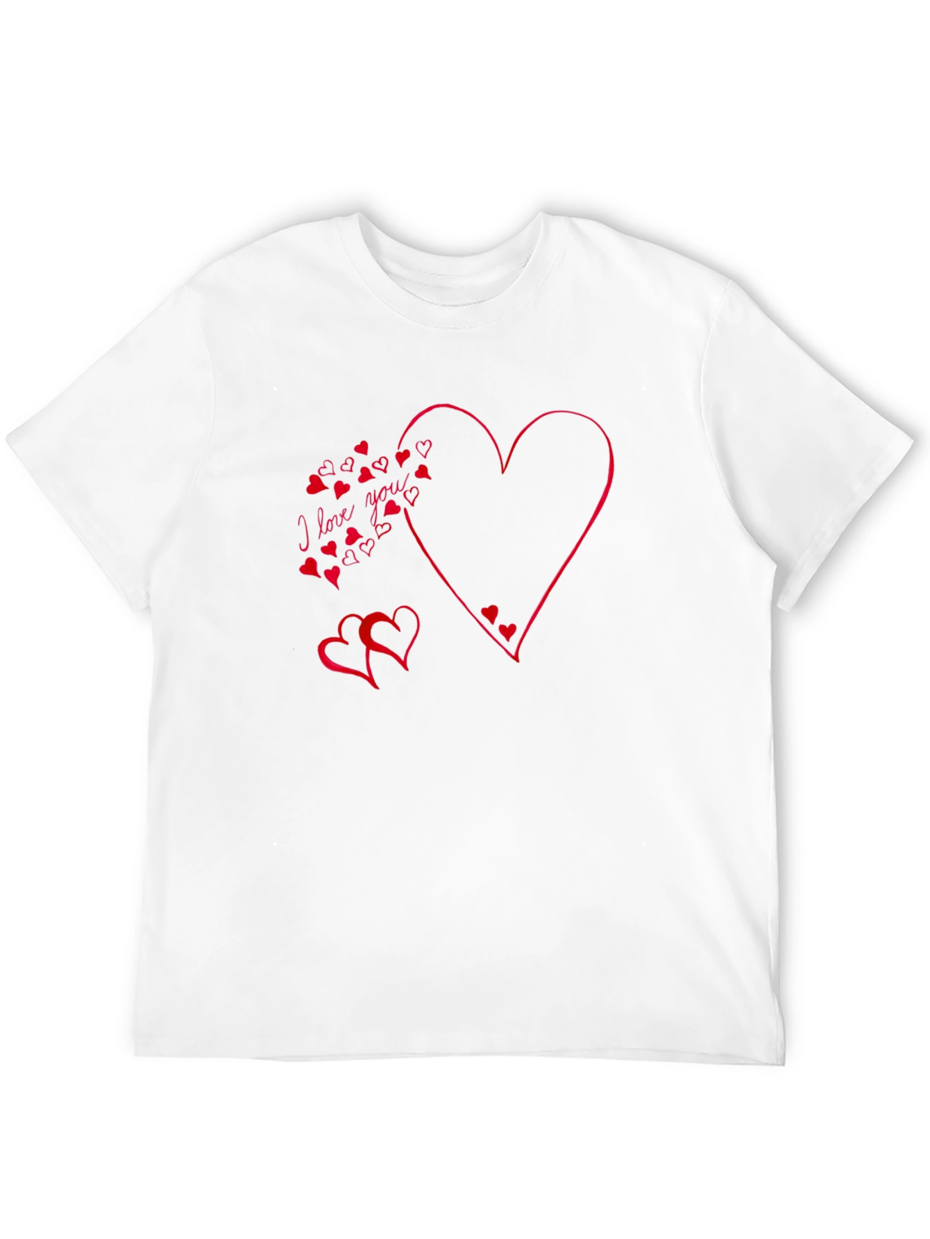 Black I Love You Heart T-Shirt - Black view 12