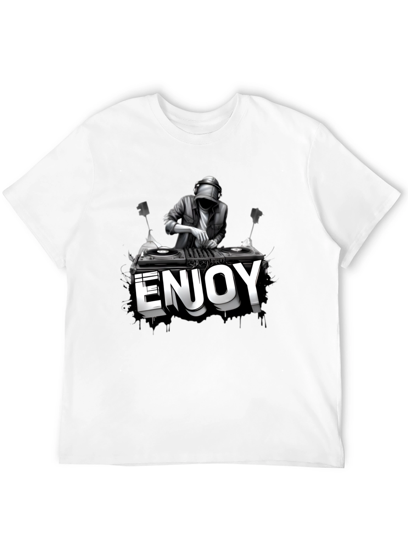 Black DJ Enjoy Graphic Black T-Shirt view 12