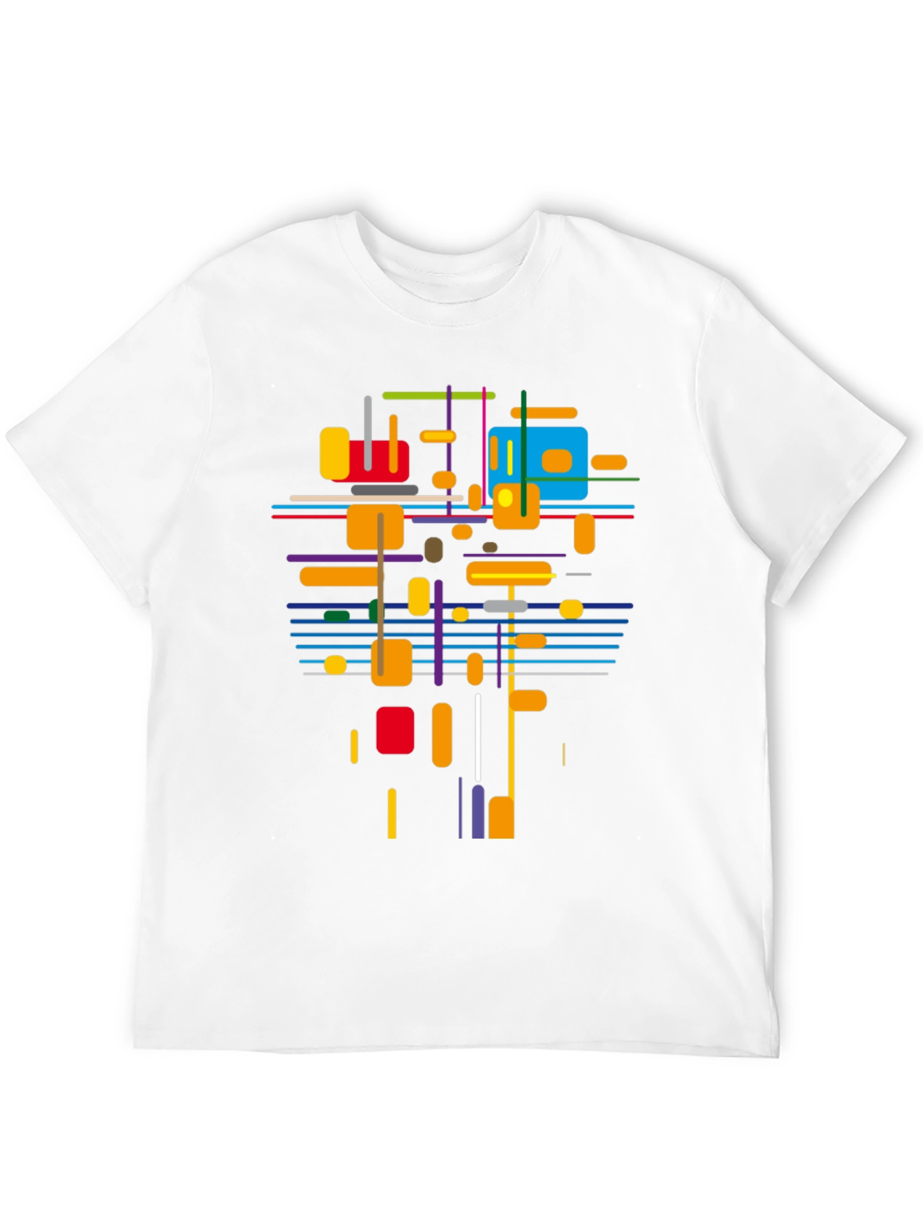 Black Abstract Geometric T-Shirt - Modern Art Tee view 12