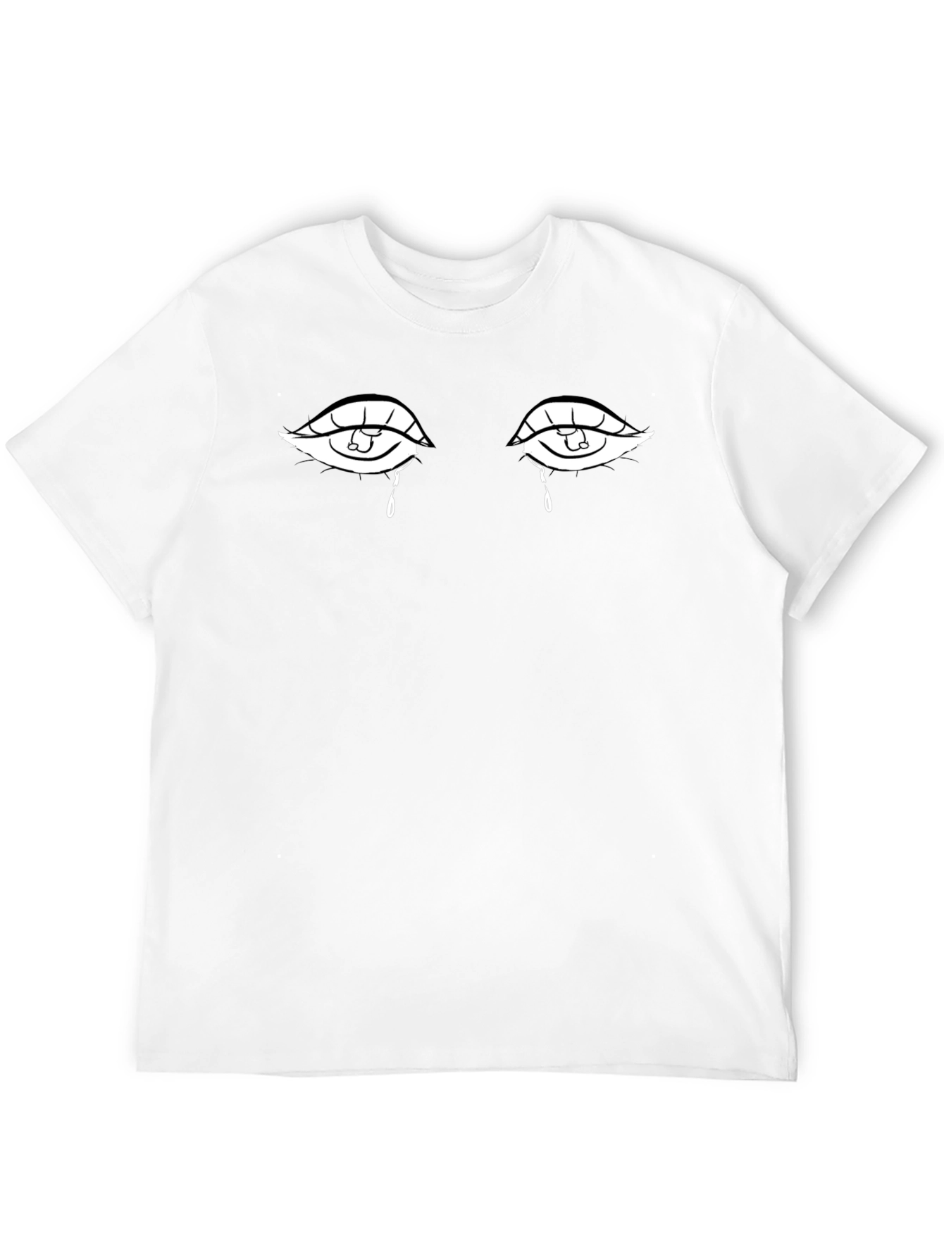 Black Teary Eyes Graphic Tee - Black Cotton view 12