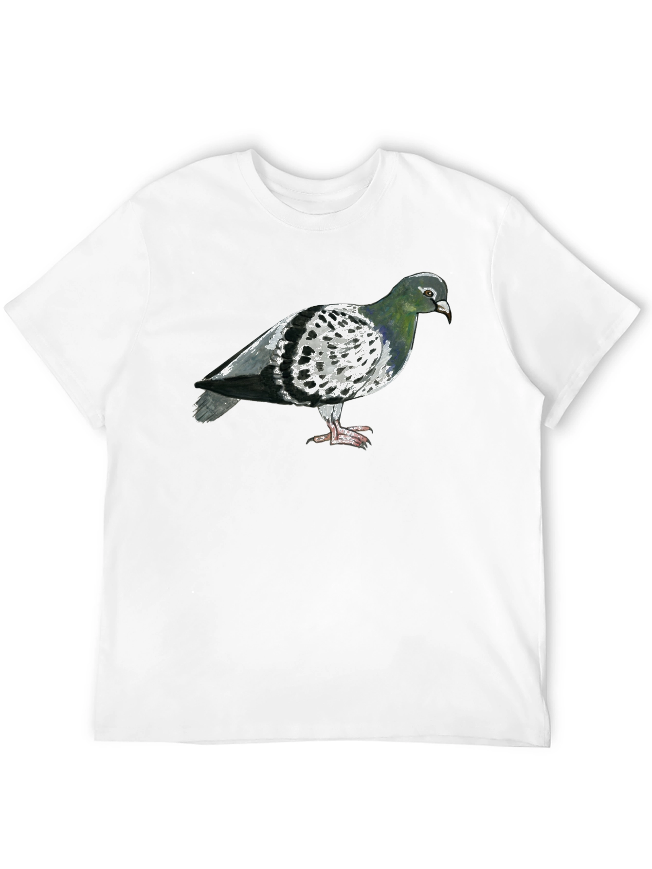 Black Pigeon Graphic T-Shirt - Black Crew Neck Tee view 12